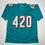 Autographed/Signed Ricky Williams Smoke Weed Everyday Puff Puff Run #420 Inscribed Miami Teal Football Jersey Beckett BAS COA