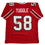 Autographed/Signed Jessie Tuggle Atlanta Red Football Jersey JSA COA