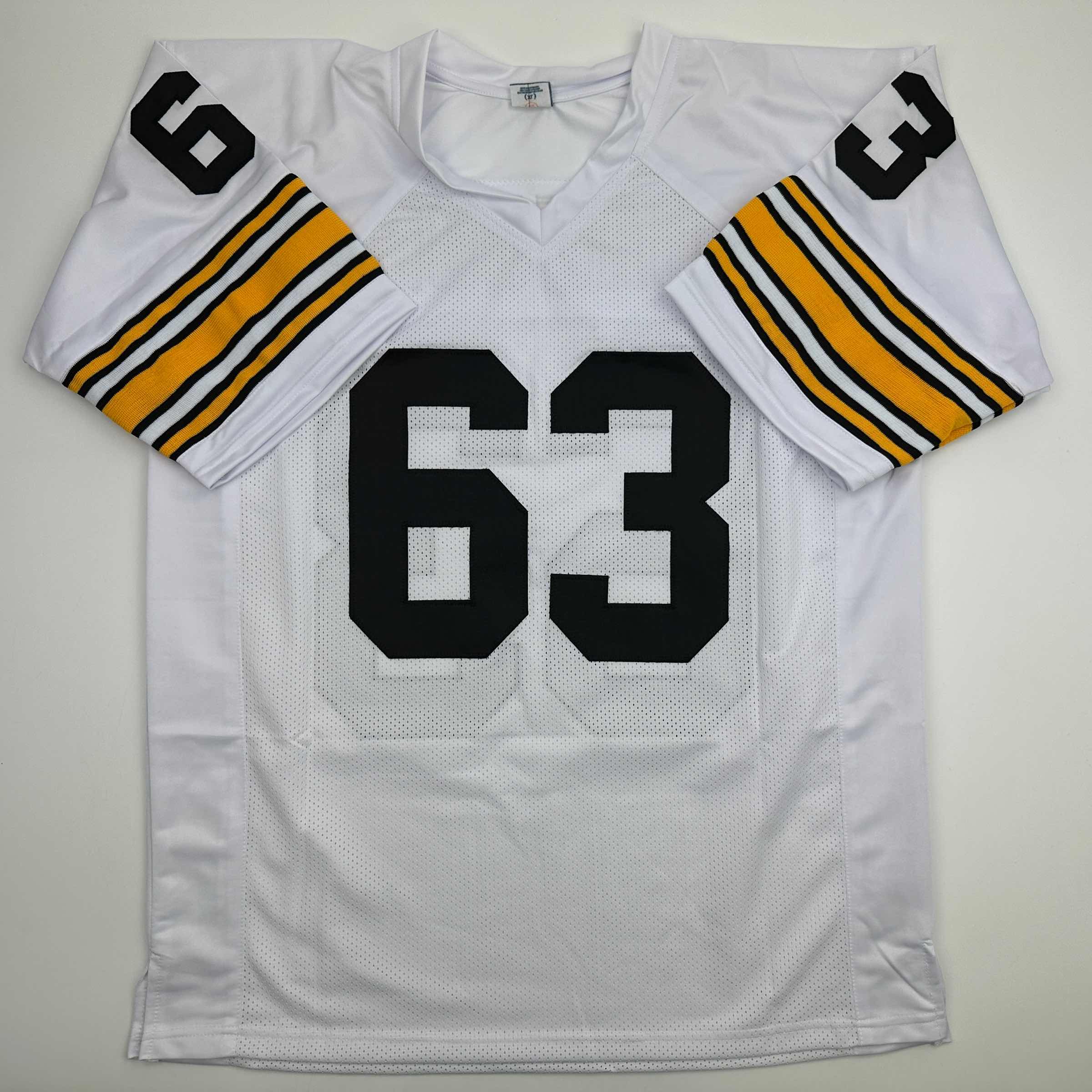 Autographed/Signed Dermontti Dawson HOF 12 Pittsburgh White Football Jersey JSA COA