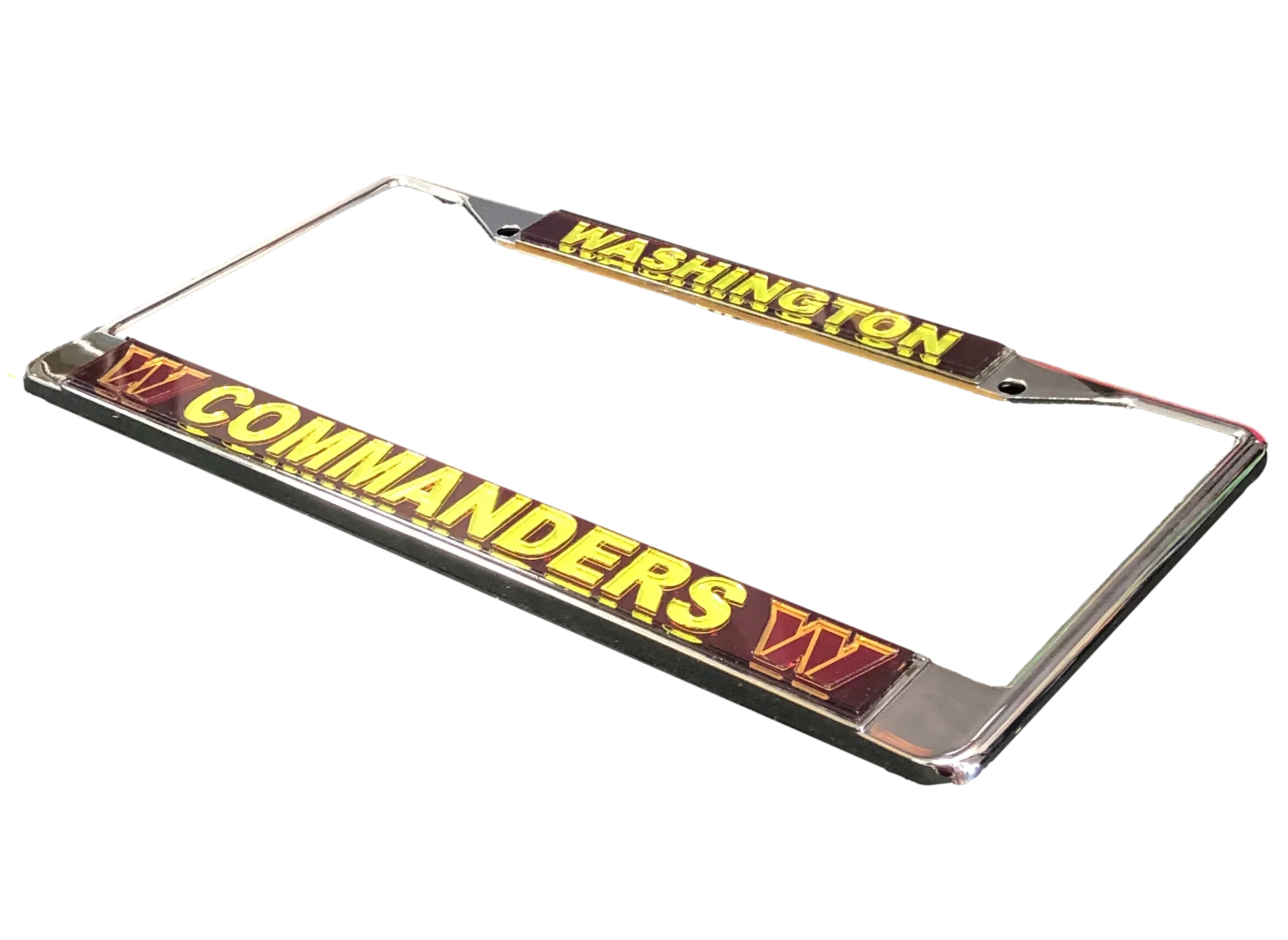 Washington Commanders Chrome Laser Cut License Plate Frame with Team Logos - 757 Sports Collectibles