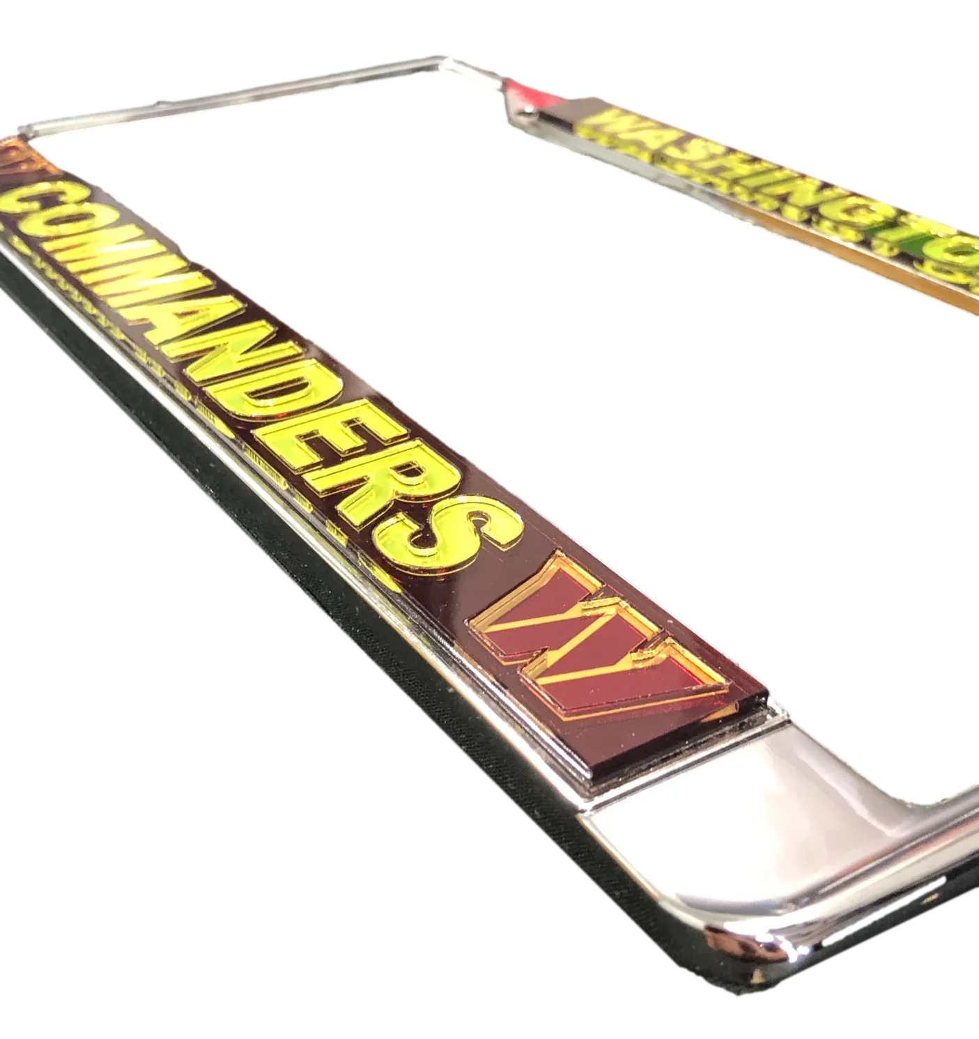Washington Commanders Chrome Laser Cut License Plate Frame with Team Logos - 757 Sports Collectibles