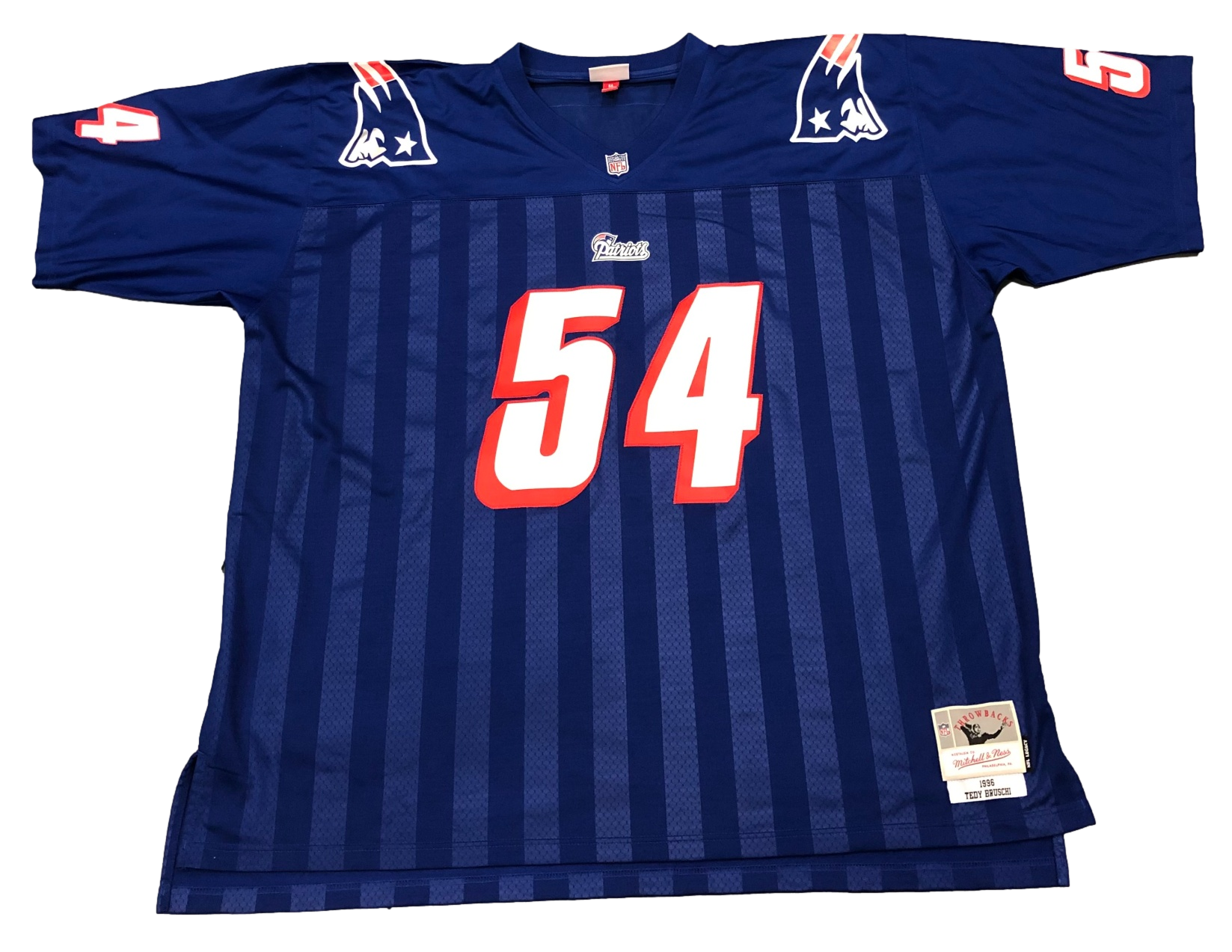 New England Patriots Teddy Bruschi Mitchell & Ness Sewn Replica Throwback Jersey - 5XL - Worn Once - 757 Sports Collectibles