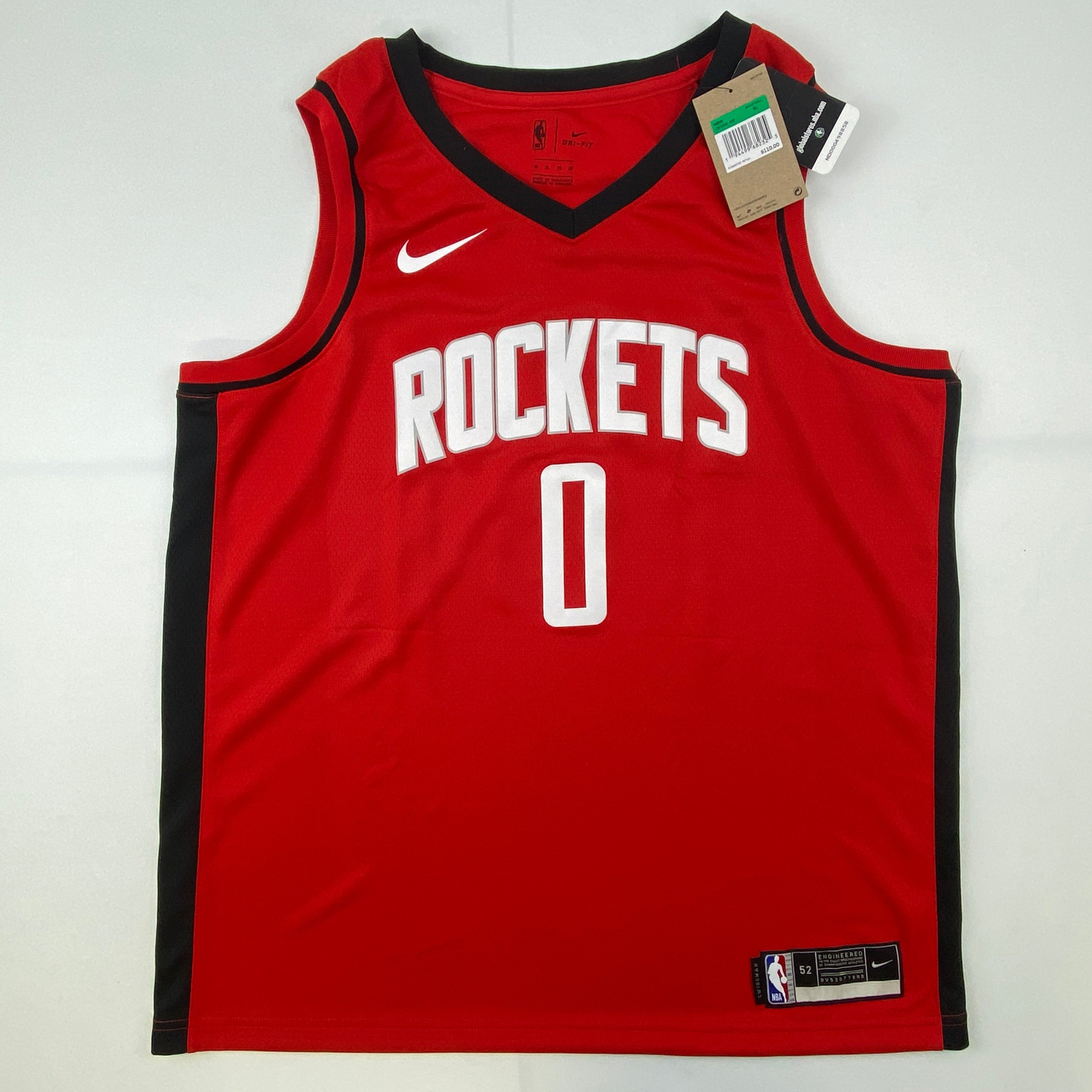Autographed/Signed Jalen Green Houston Rockets Red Authentic Basketball Jersey Fanatics COA