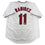 Autographed/Signed Jose Ramirez Cleveland White Baseball Jersey JSA COA