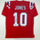 Autographed/Signed Mac Jones New England Red Football Jersey Beckett BAS COA