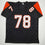 Autographed/Signed Anthony Munoz Cincinnati Black Football Jersey Beckett BAS COA