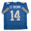 Autographed/Signed Amon-Ra St. Brown Detroit Current Blue Football Jersey Beckett BAS COA