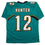 Autographed/Signed Travis Hunter Jacksonville Teal Retro Football Jersey Beckett BAS COA