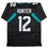 Autographed/Signed Travis Hunter Jacksonville Black Football Jersey Beckett BAS COA