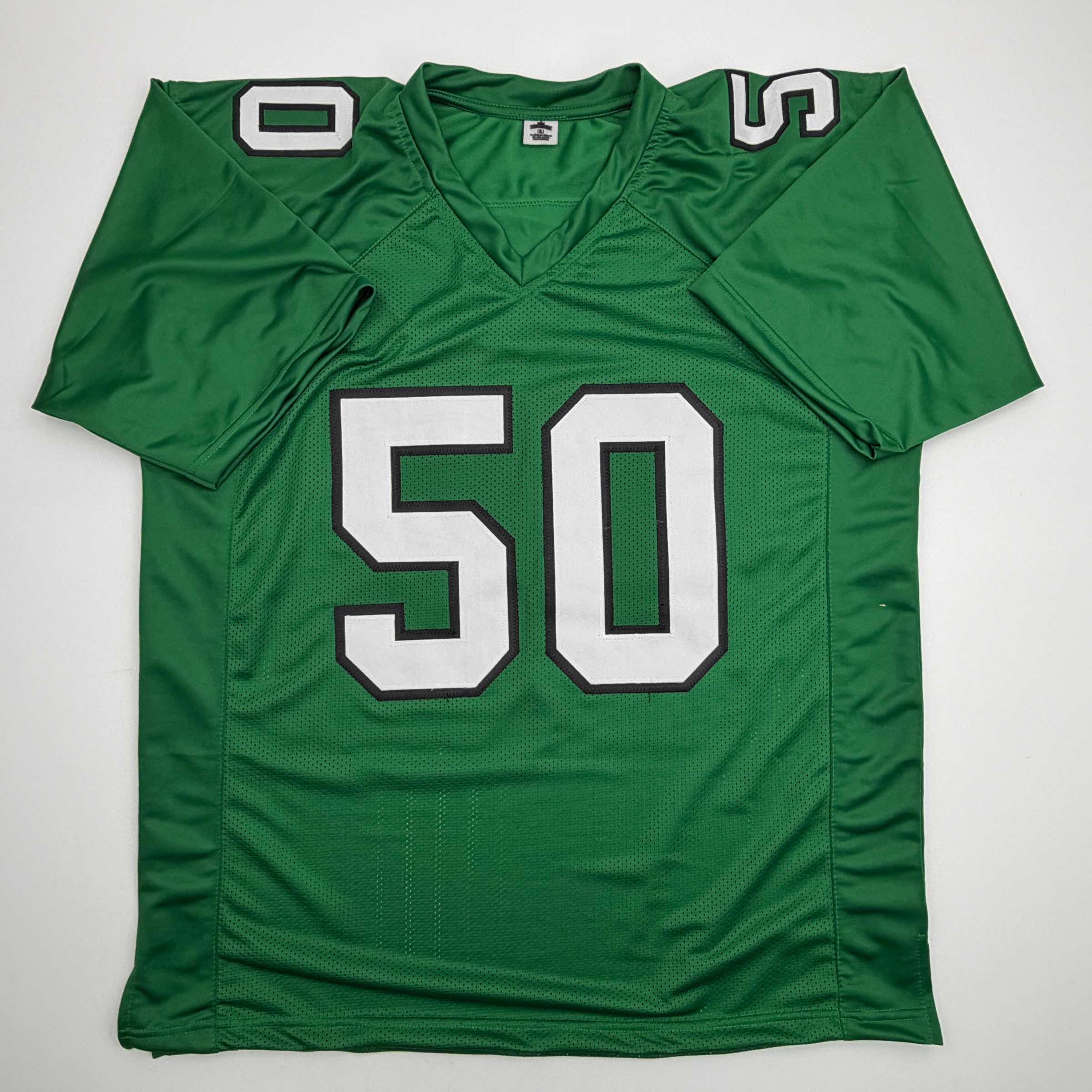 Autographed/Signed Jaelan Phillips Philadelphia Kelly Green Football Jersey PSA/DNA COA