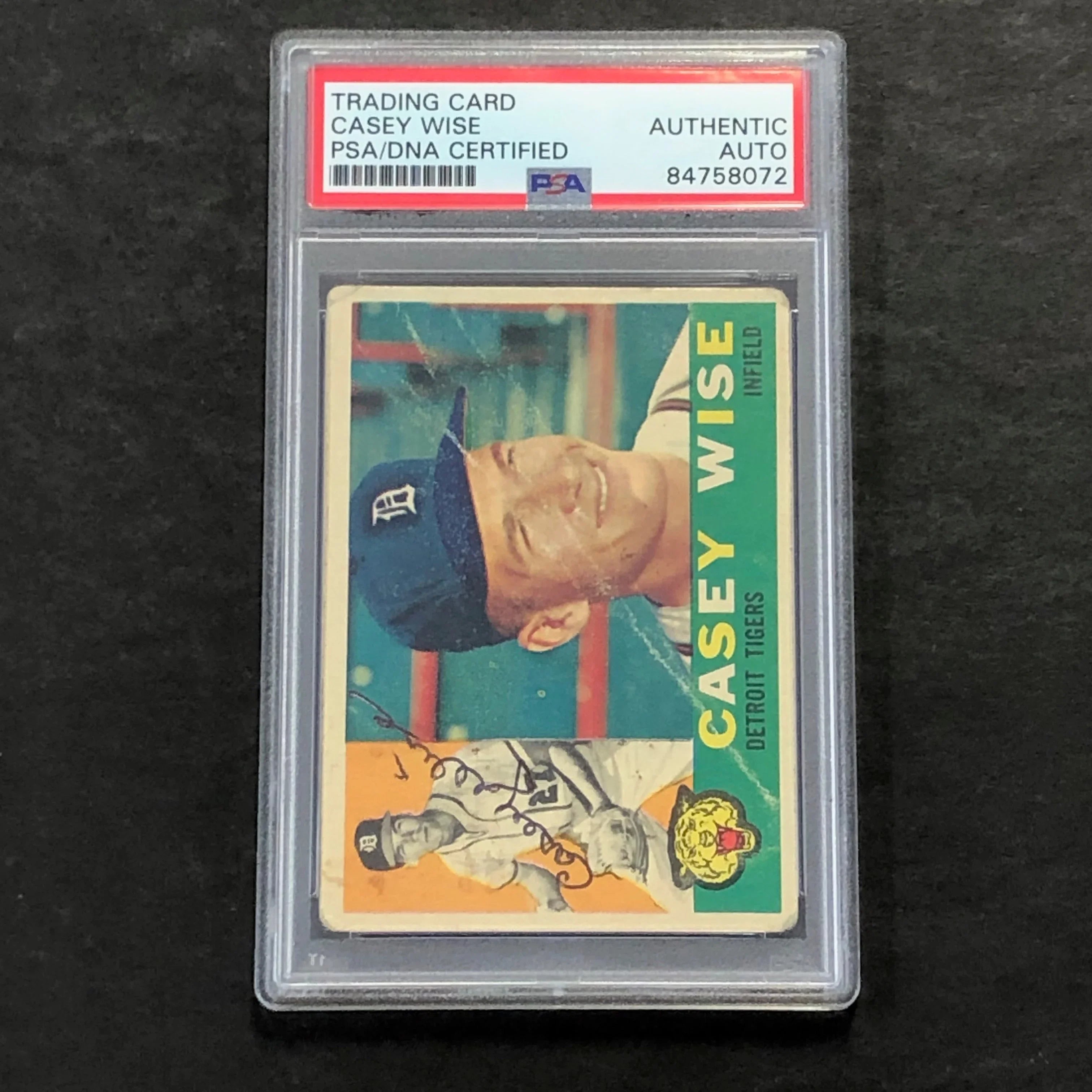 1960 Topps #342 Casey Wise Signed Card PSA Slabbed Auto Tigers - Sports Collectibles, Sports Memorabilia, Sports Fan Shop, Sports Gifts