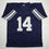 Autographed/Signed Ty Detmer Heisman 90 Brigham Young BYU Blue College Football Jersey JSA COA