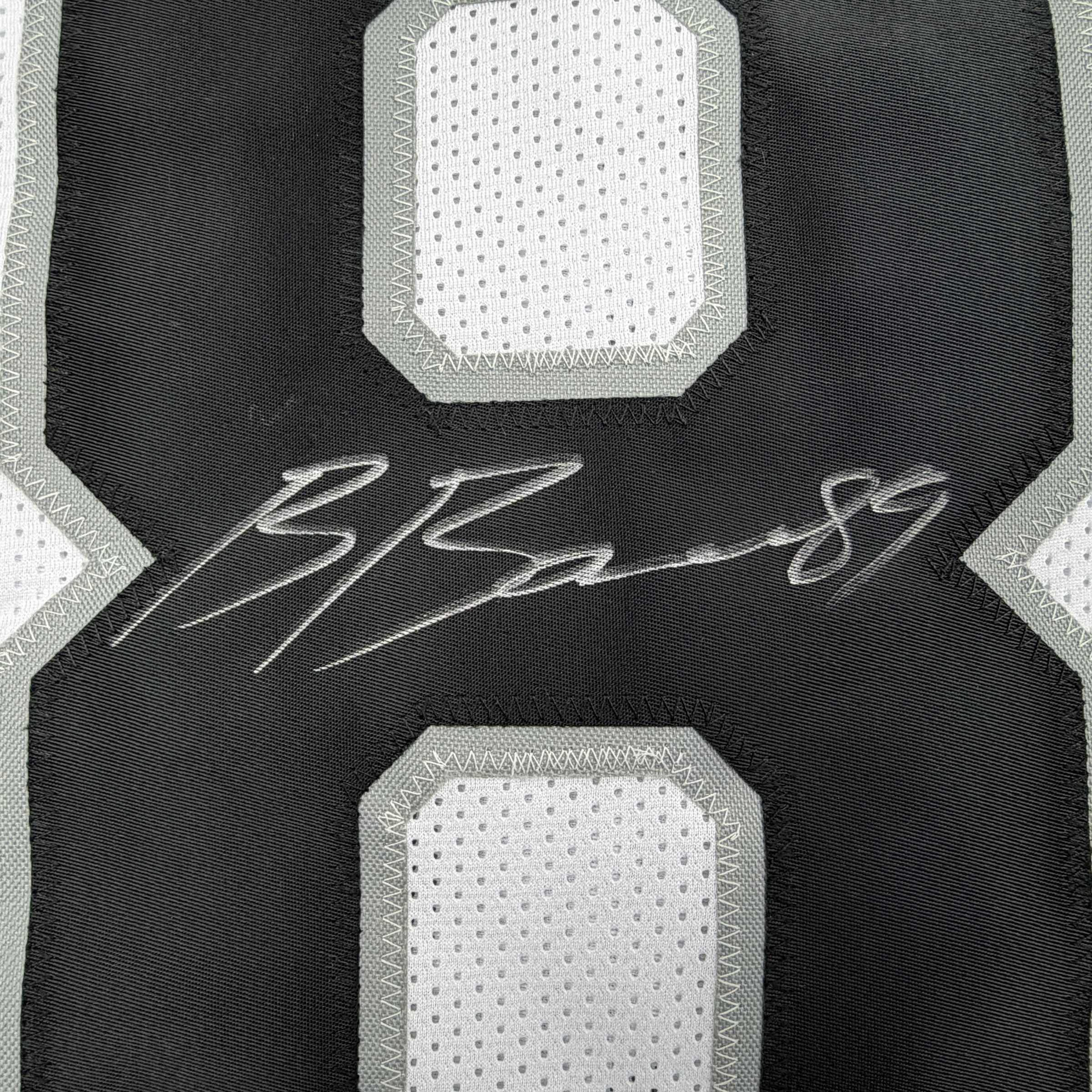 Autographed/Signed Brock Bowers Las Vegas Oakland White Football Jersey Beckett BAS COA