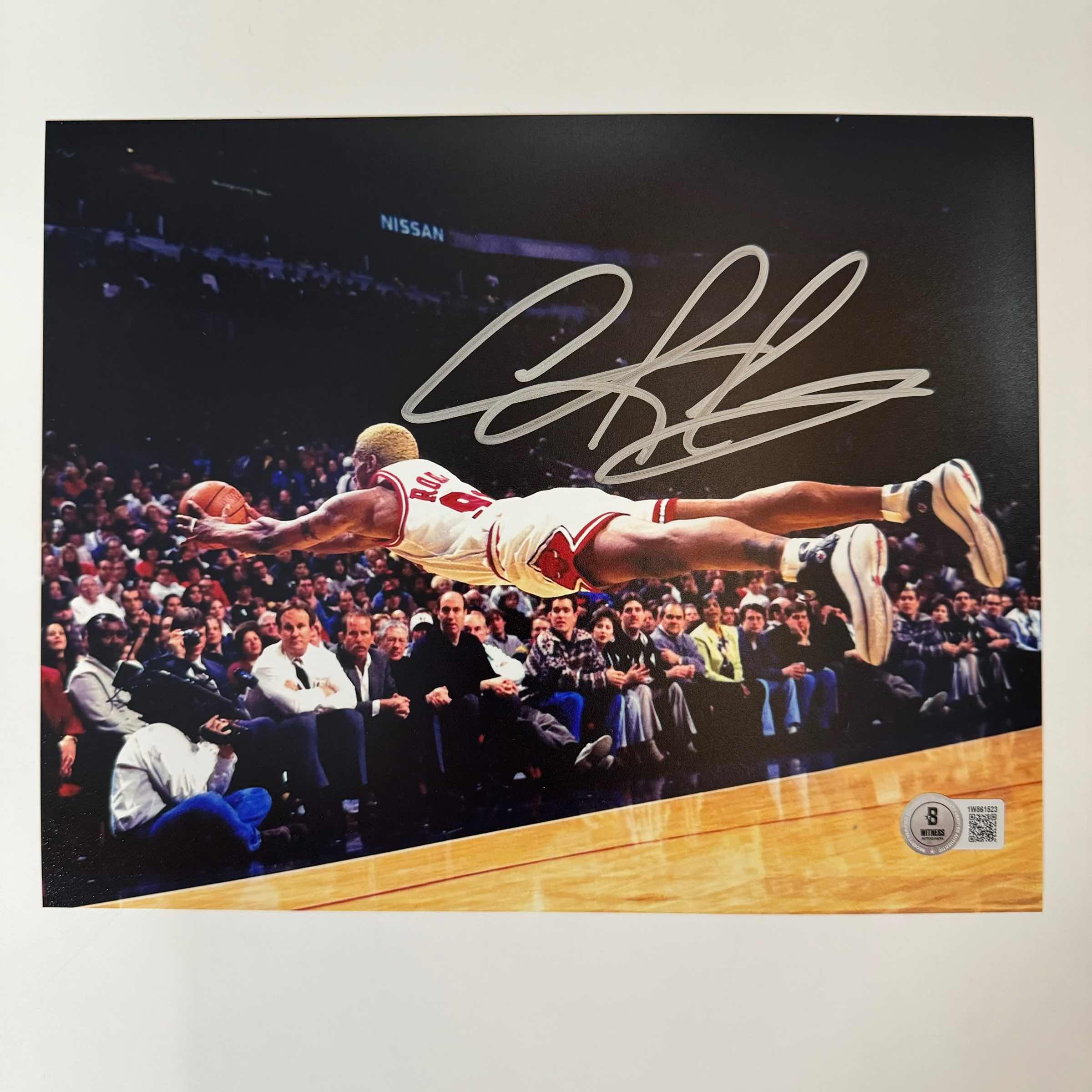 Autographed/Signed Dennis Rodman Chicago Bulls 8x10 Basketball Photo Beckett BAS COA