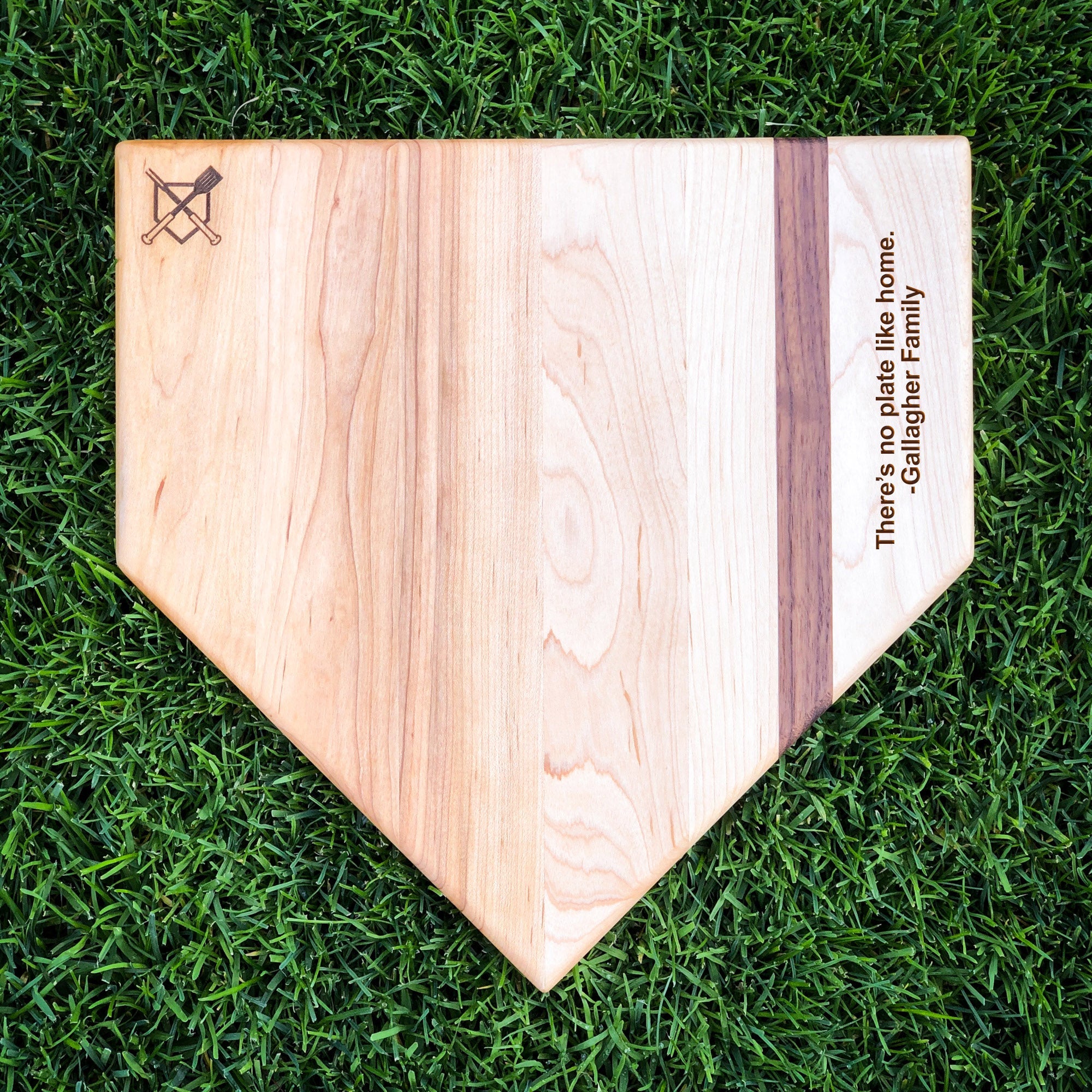 Full Size (17" x 17") Home Plate Cutting Board with Custom Text Engraving - Sports Collectibles, Sports Memorabilia, Sports Fan Shop, Sports Gifts