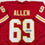 Autographed/Signed Jared Allen Kansas City Red Football Jersey Beckett BAS COA