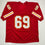 Autographed/Signed Jared Allen Kansas City Red Football Jersey Beckett BAS COA