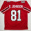 Autographed/Signed Billy White Shoes Johnson Atlanta Red Football Jersey JSA COA