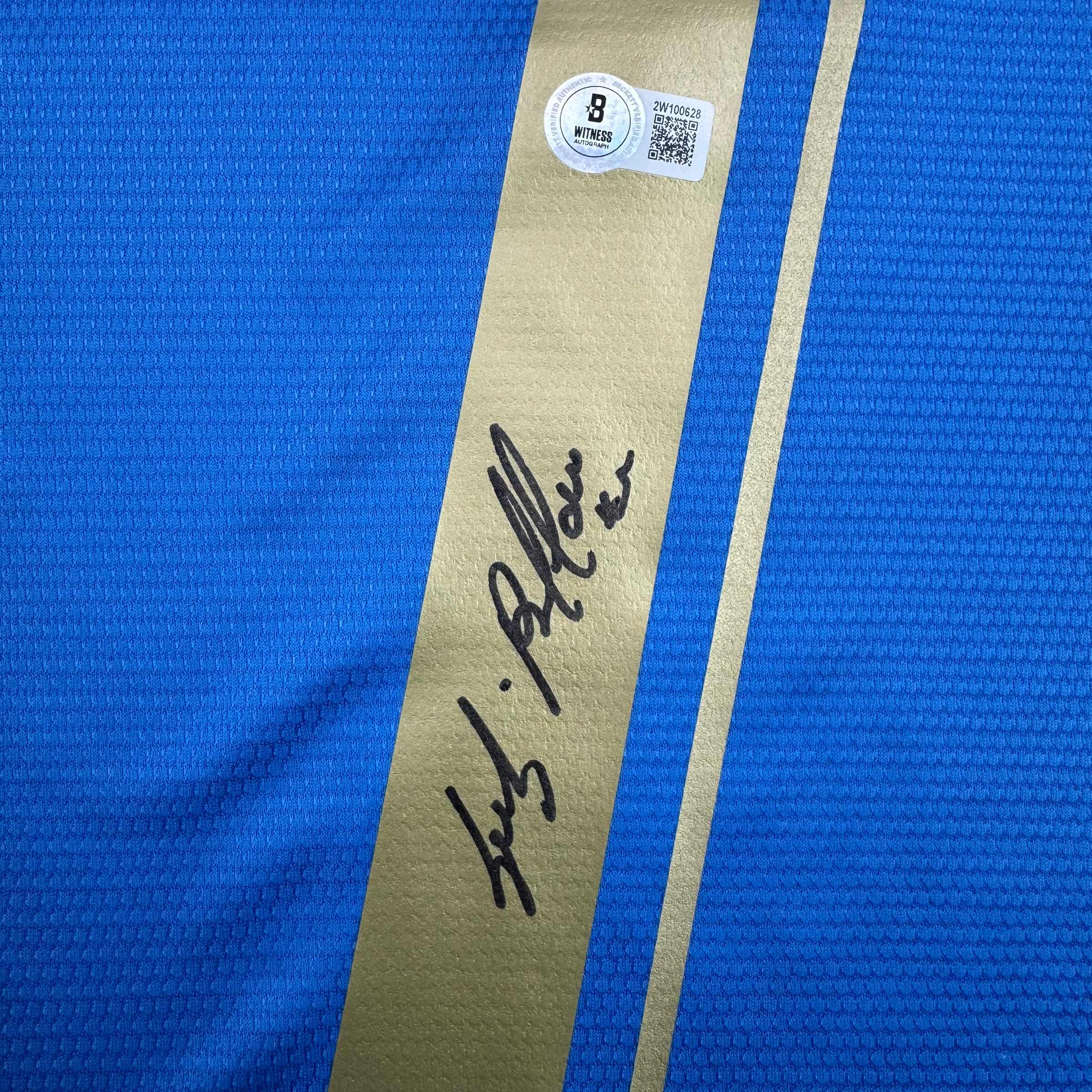 Autographed/Signed Gianluigi Buffon Italy Blue Soccer Futbol Jersey Beckett BAS COA