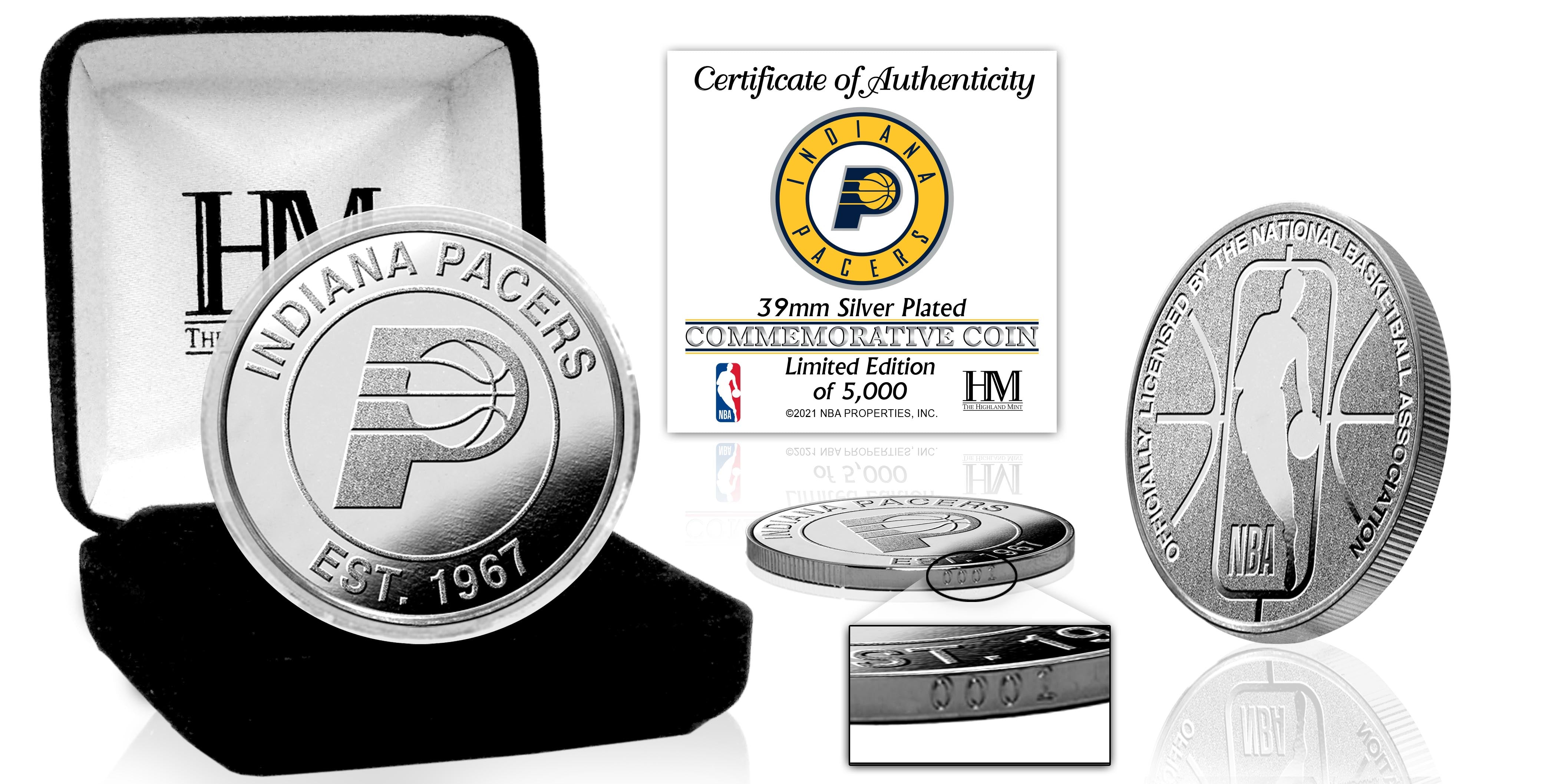 Indiana Pacers Silver Mint Coin - Sports Collectibles, Sports Memorabilia, Sports Fan Shop, Sports Gifts