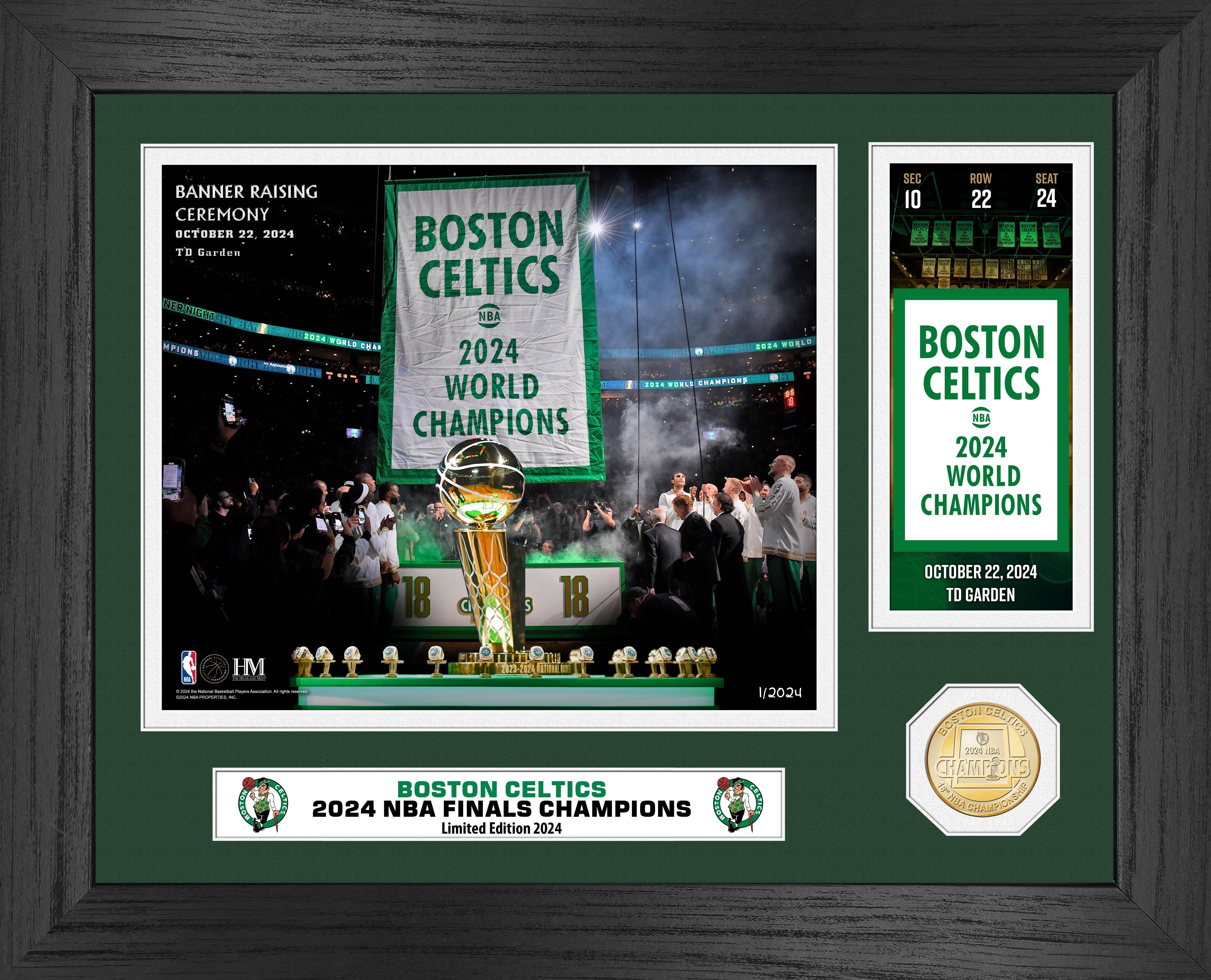 Boston Celtics 2024 NBA Championship Ticket Bronze Coin Photo Mint - Sports Collectibles, Sports Memorabilia, Sports Fan Shop, Sports Gifts