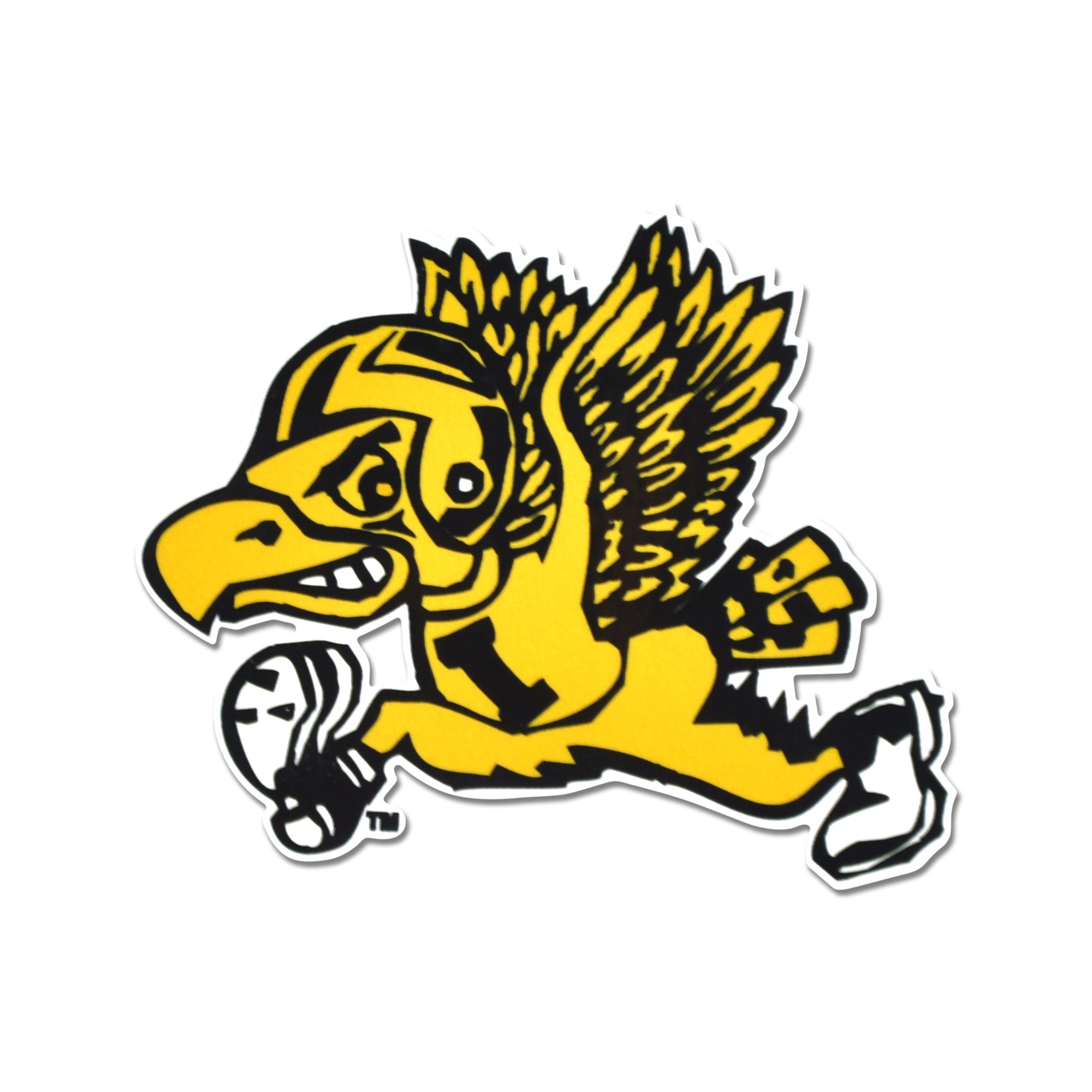Iowa Hawkeyes - Flying Football Herky Steel Super Magnet