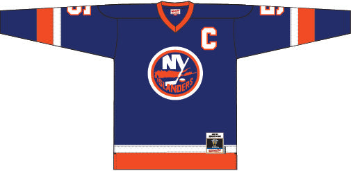 Denis Potvin New York Islanders Mitchell & Ness 1982 Captain Patch Blue Line Player Jersey - Sports Collectibles, Sports Memorabilia, Sports Fan Shop, Sports Gifts