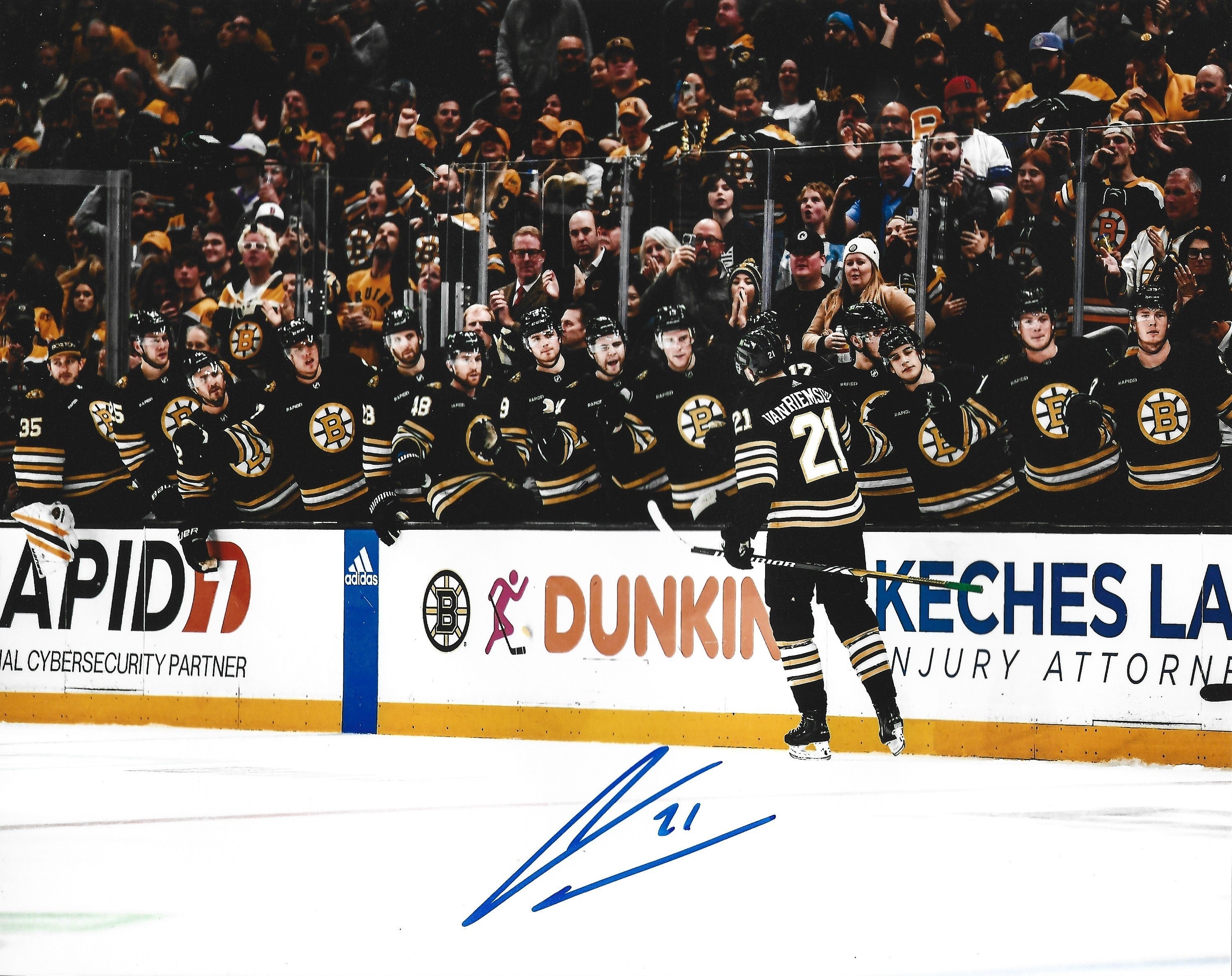 James Van Riemsdyk Goal Celebration Autographed Boston Bruins 11" x 14" Hockey Photo - Sports Collectibles, Sports Memorabilia, Sports Fan Shop, Sports Gifts