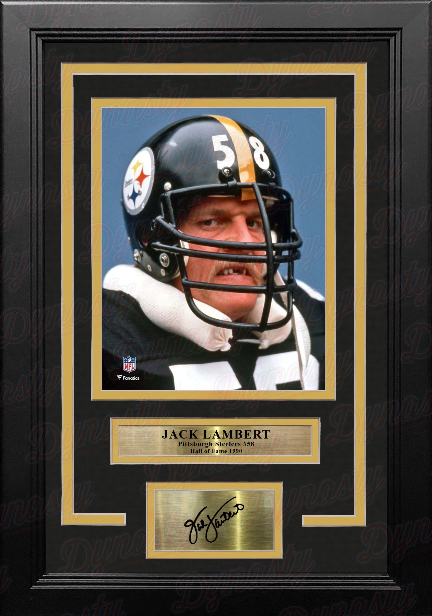 Jack Lambert Snarl Pittsburgh Steelers 8" x 10" Framed Football Photo with Engraved Autograph - Sports Collectibles, Sports Memorabilia, Sports Fan Shop, Sports Gifts
