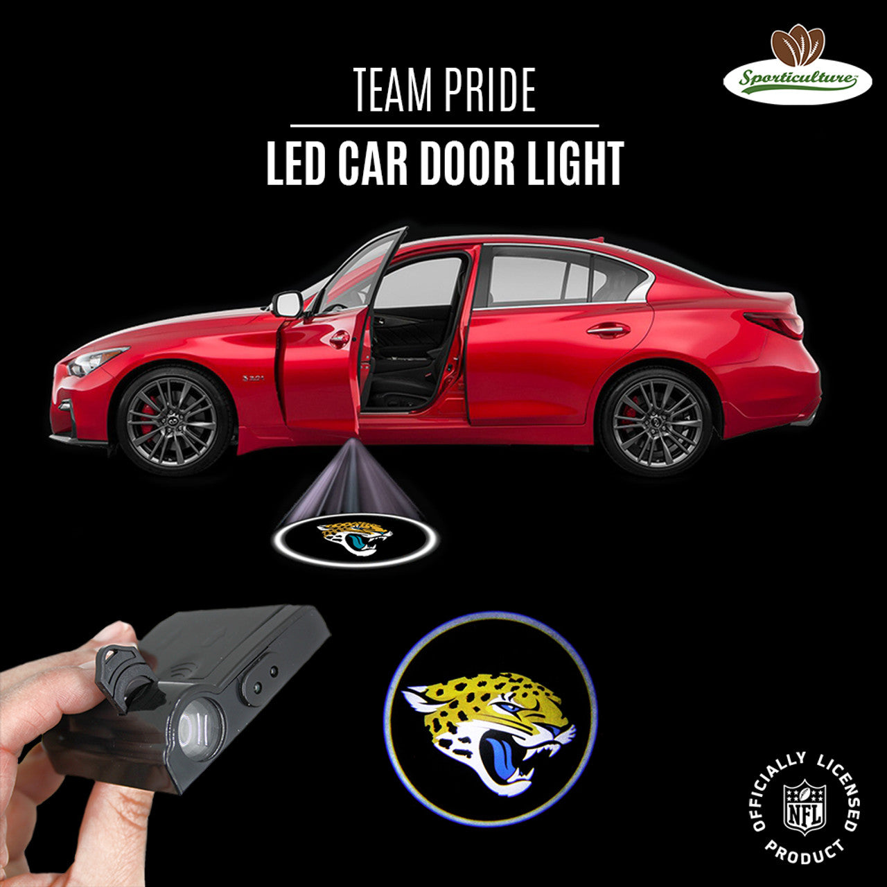 Jacksonville Jaguars Car Door Light LED - Sports Collectibles, Sports Memorabilia, Sports Fan Shop, Sports Gifts