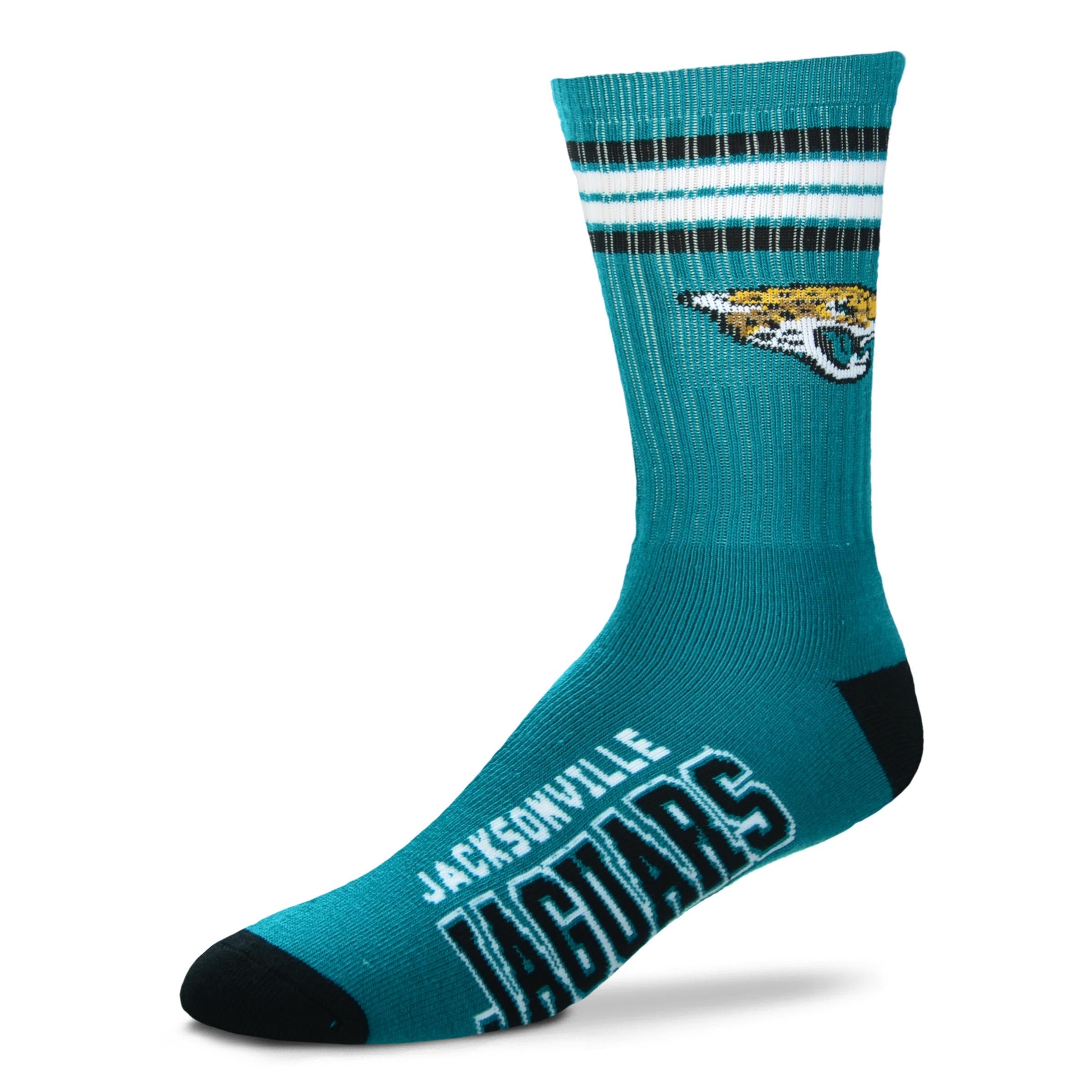 Jacksonville Jaguars Men's 4 Stripe Deuce Socks - Sports Collectibles, Sports Memorabilia, Sports Fan Shop, Sports Gifts