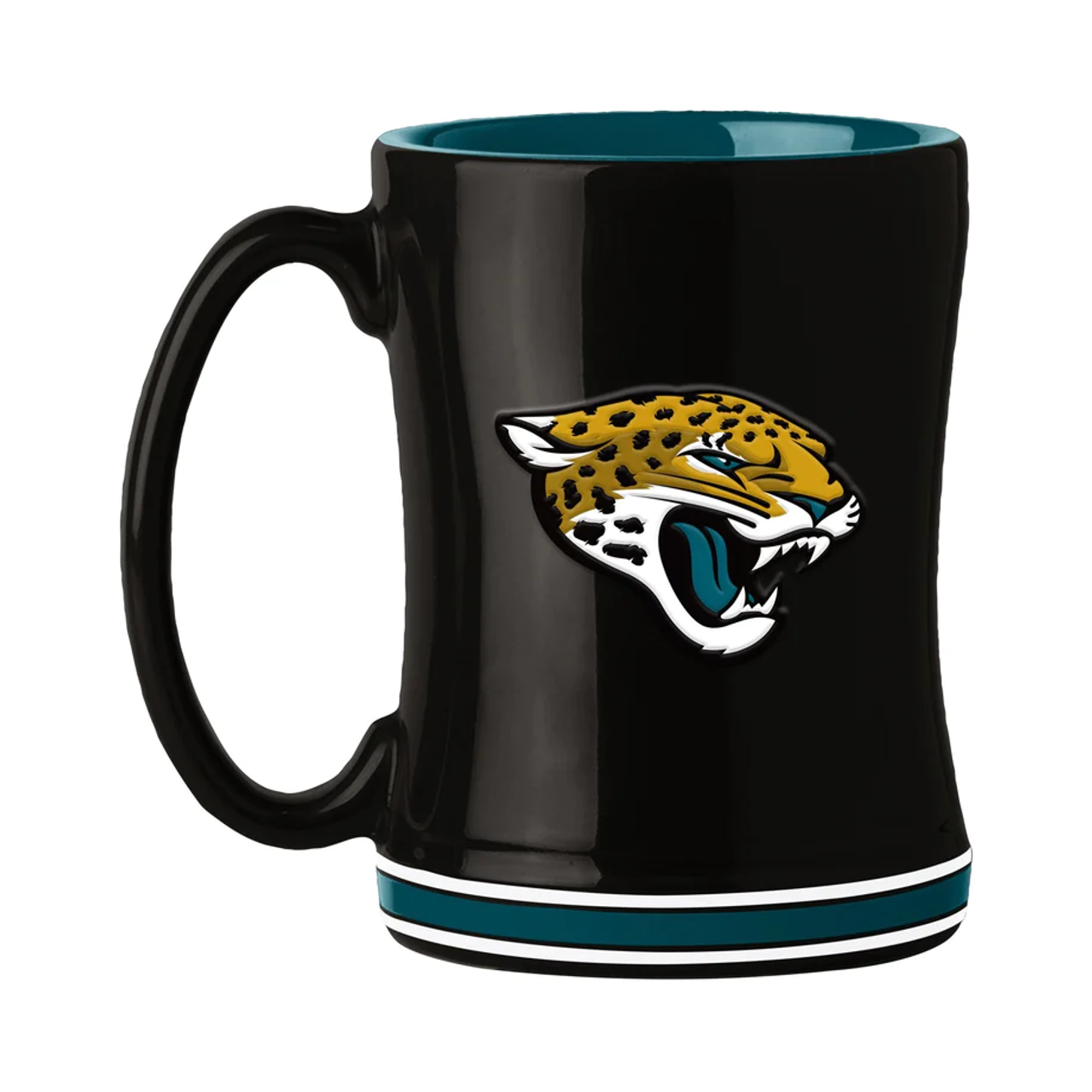 Jacksonville Jaguars Coffee Mug 14oz Sculpted Relief Team Color - Sports Collectibles, Sports Memorabilia, Sports Fan Shop, Sports Gifts