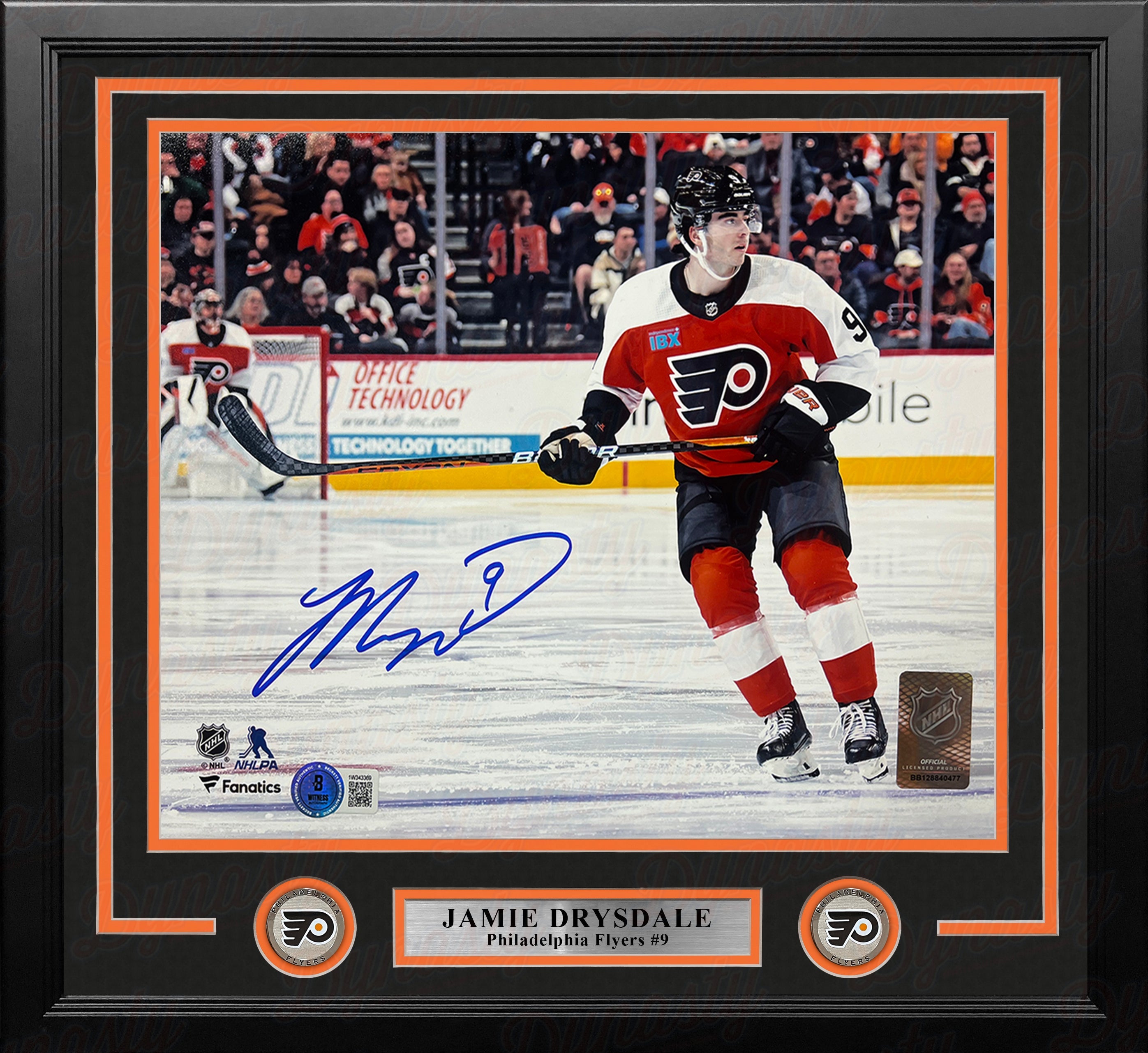 Jamie Drysdale in Action Philadelphia Flyers Autographed 16" x 20" Framed Hockey Photo - Sports Collectibles, Sports Memorabilia, Sports Fan Shop, Sports Gifts