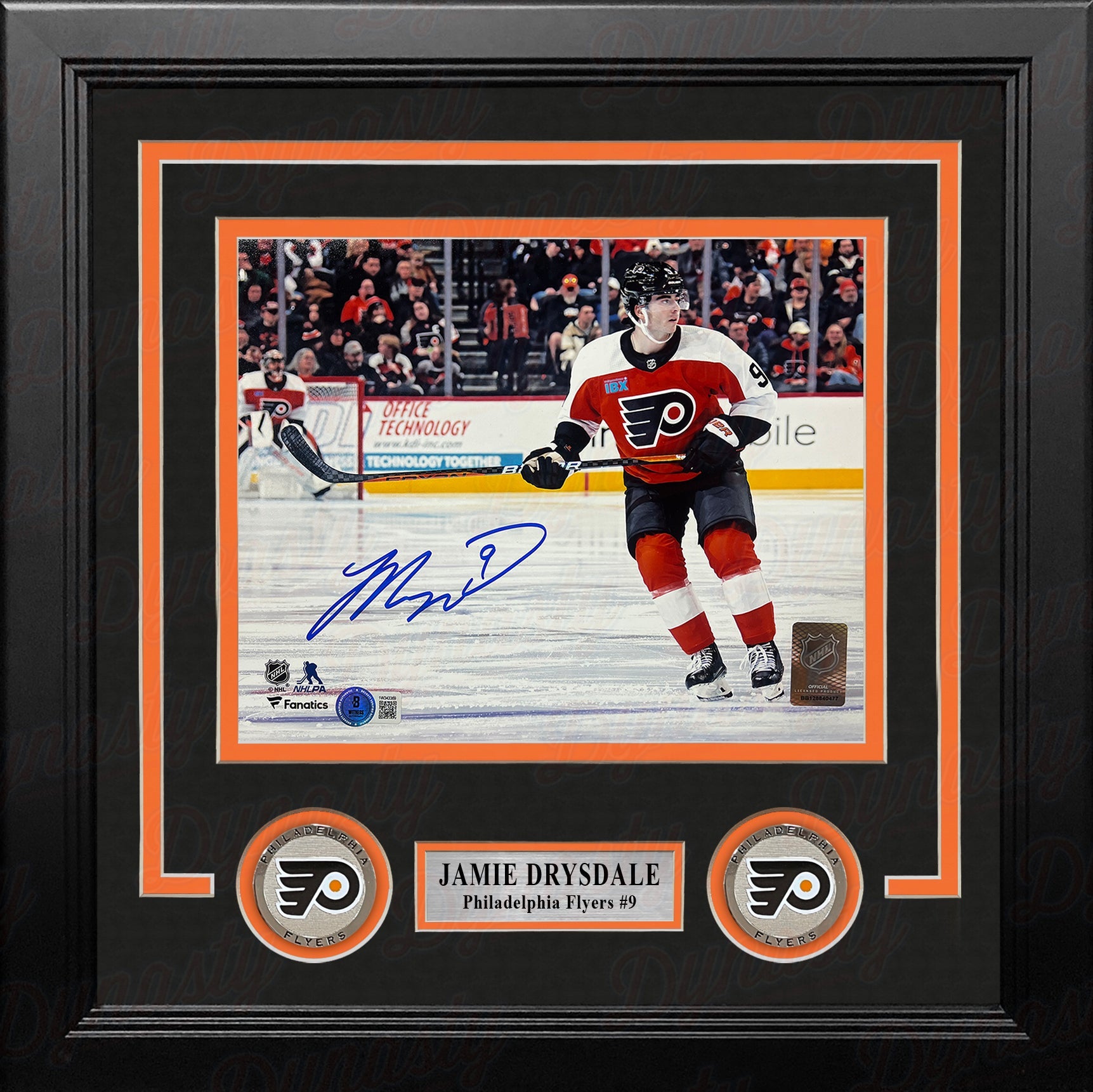 Jamie Drysdale in Action Philadelphia Flyers Autographed 8" x 10" Framed Hockey Photo - Sports Collectibles, Sports Memorabilia, Sports Fan Shop, Sports Gifts