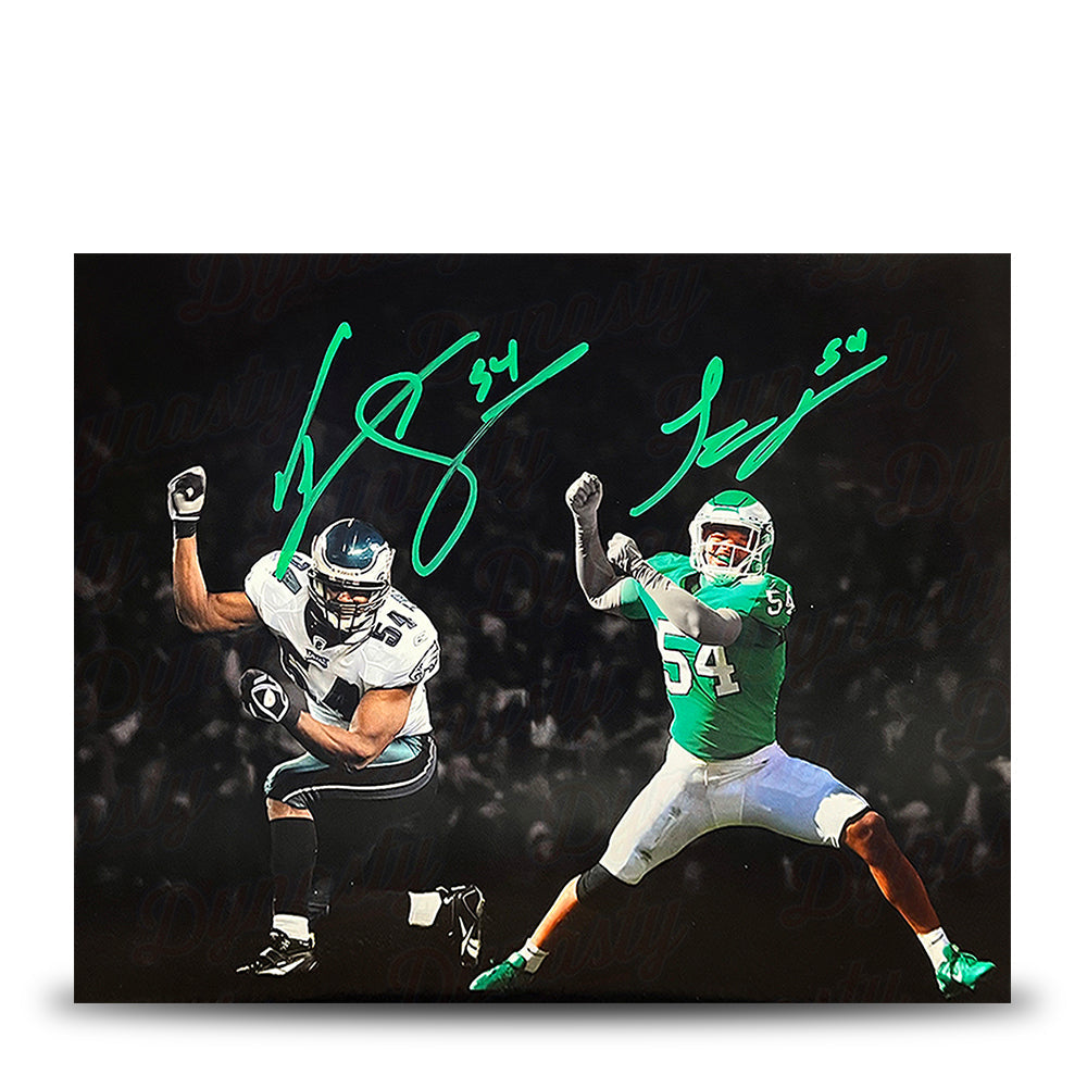 Jeremiah Trotter, Sr. & Jr. Blackout Philadelphia Eagles Dual-Autographed 11" x 14" Football Photo - Sports Collectibles, Sports Memorabilia, Sports Fan Shop, Sports Gifts