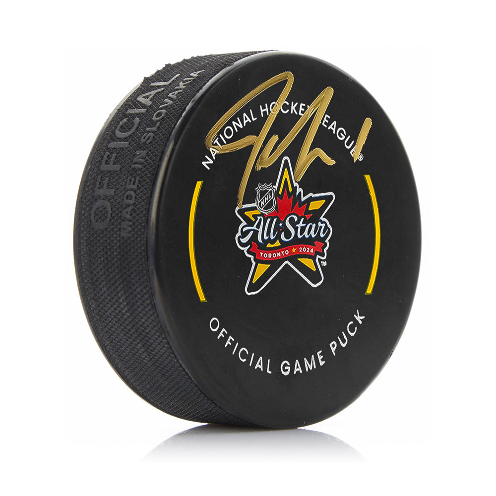 Jeremy Swayman Boston Bruins Autographed 2024 NHL All-Star Game Official Game Puck - Sports Collectibles, Sports Memorabilia, Sports Fan Shop, Sports Gifts