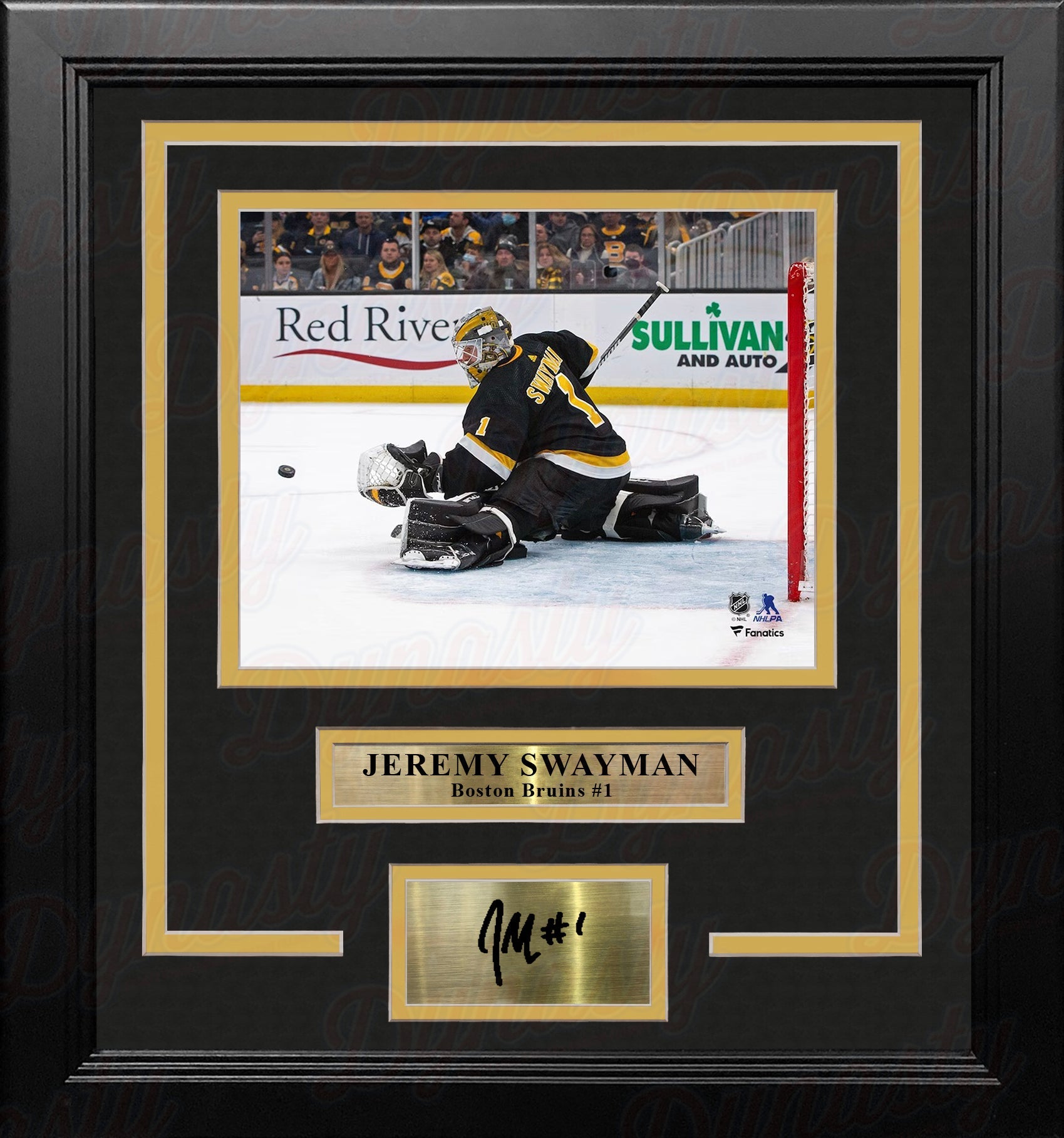 Jeremy Swayman in Action Boston Bruins 8" x 10" Framed Hockey Photo with Engraved Autograph - Sports Collectibles, Sports Memorabilia, Sports Fan Shop, Sports Gifts