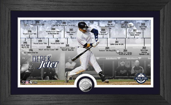 DEREK JETER 2020 HOF INDUCTION TIMELINE SILVER COIN PHOTO MINT - 757 Sports Collectibles