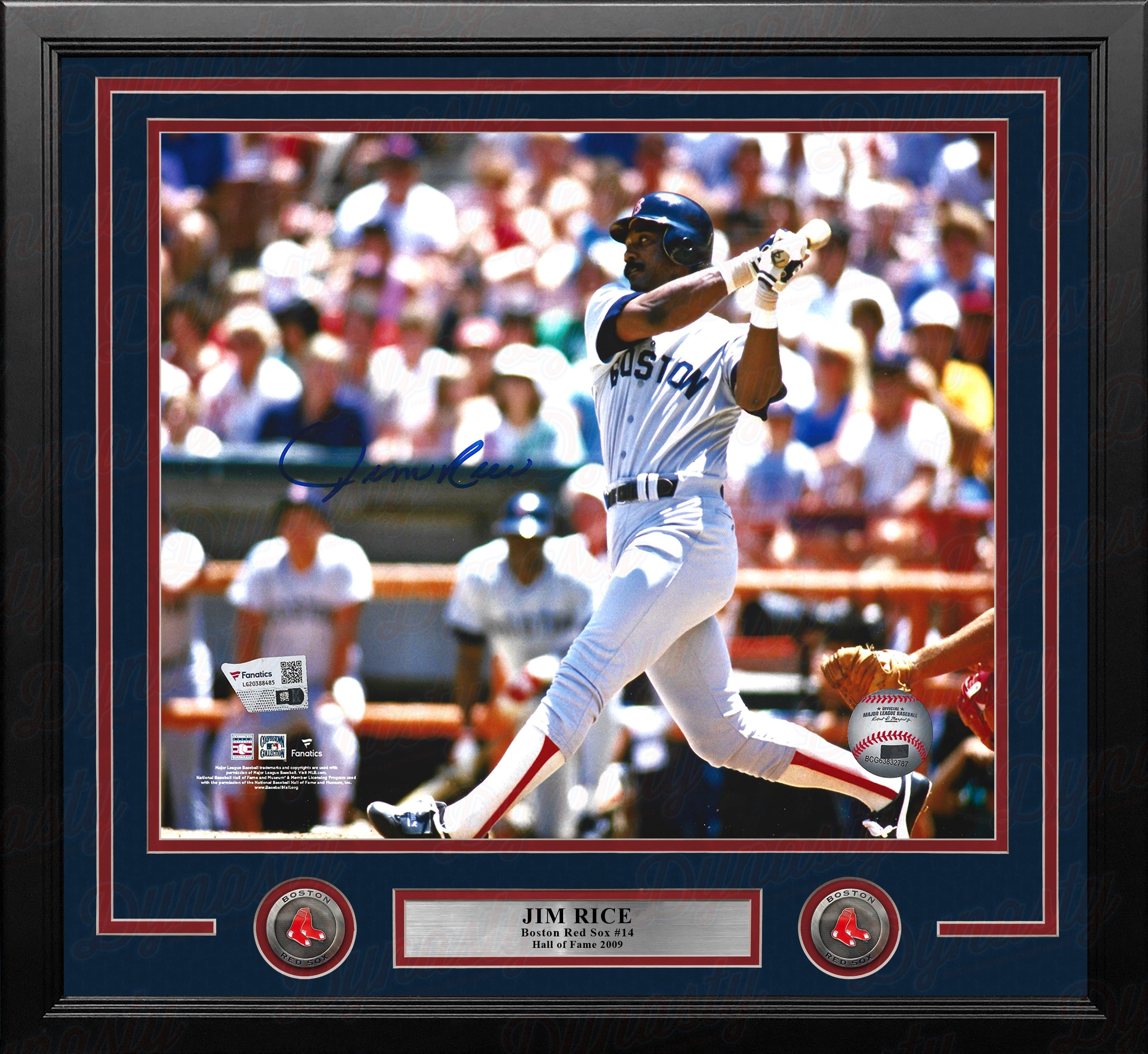 Jim Rice Swinging Action Boston Red Sox Autographed 11" x 14" Framed Baseball Photo - Sports Collectibles, Sports Memorabilia, Sports Fan Shop, Sports Gifts