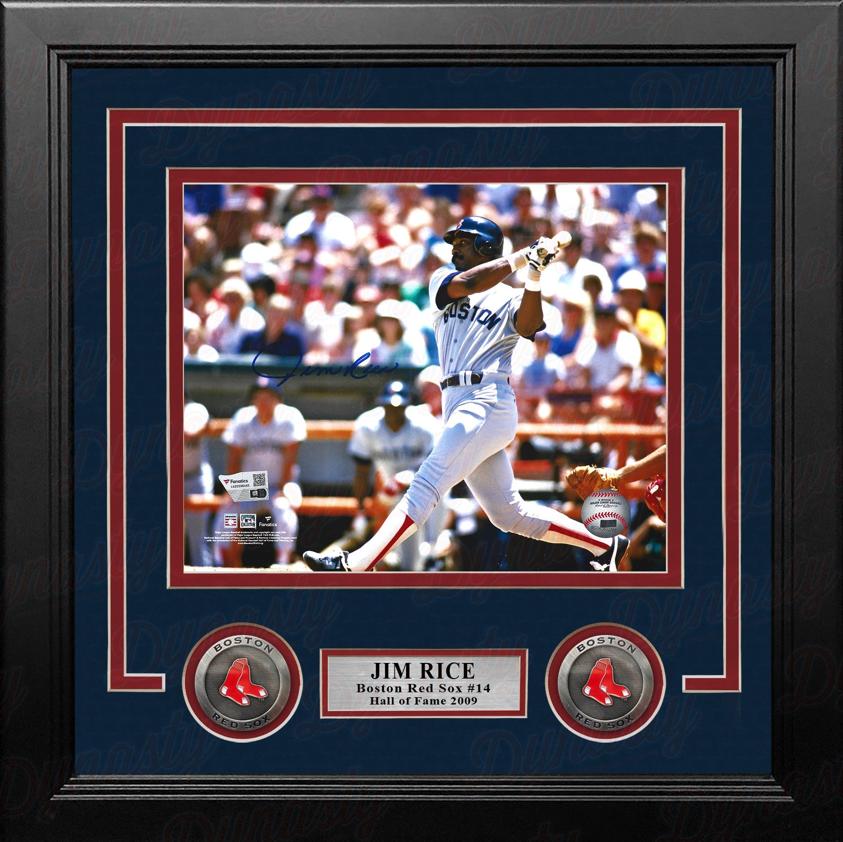 Jim Rice Swinging Action Boston Red Sox Autographed 8" x 10" Framed Baseball Photo - Sports Collectibles, Sports Memorabilia, Sports Fan Shop, Sports Gifts