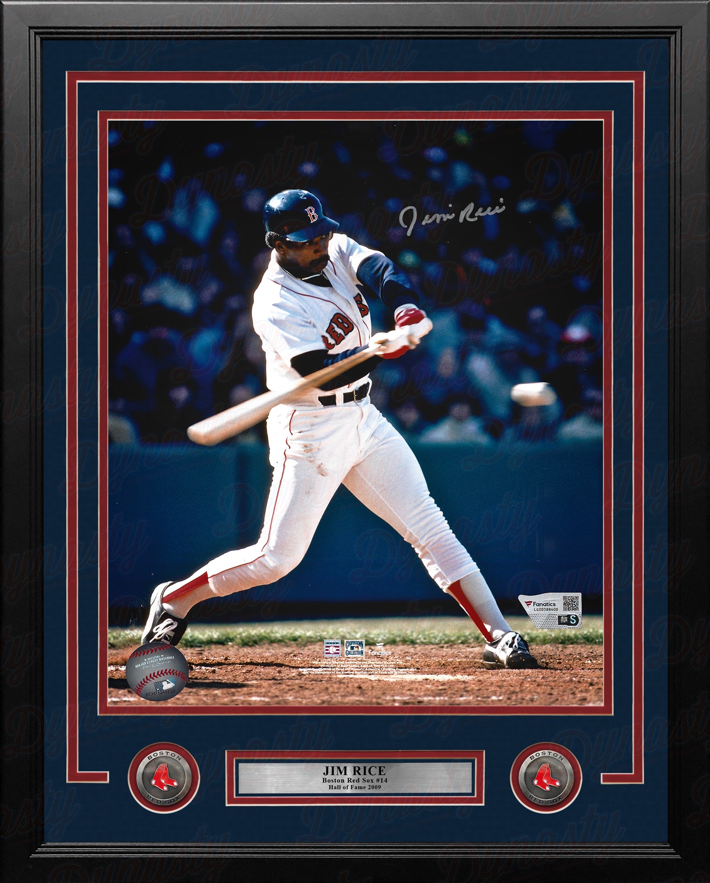 Jim Rice At-Bat Boston Red Sox Autographed 16" x 20" Framed Baseball Photo - Sports Collectibles, Sports Memorabilia, Sports Fan Shop, Sports Gifts