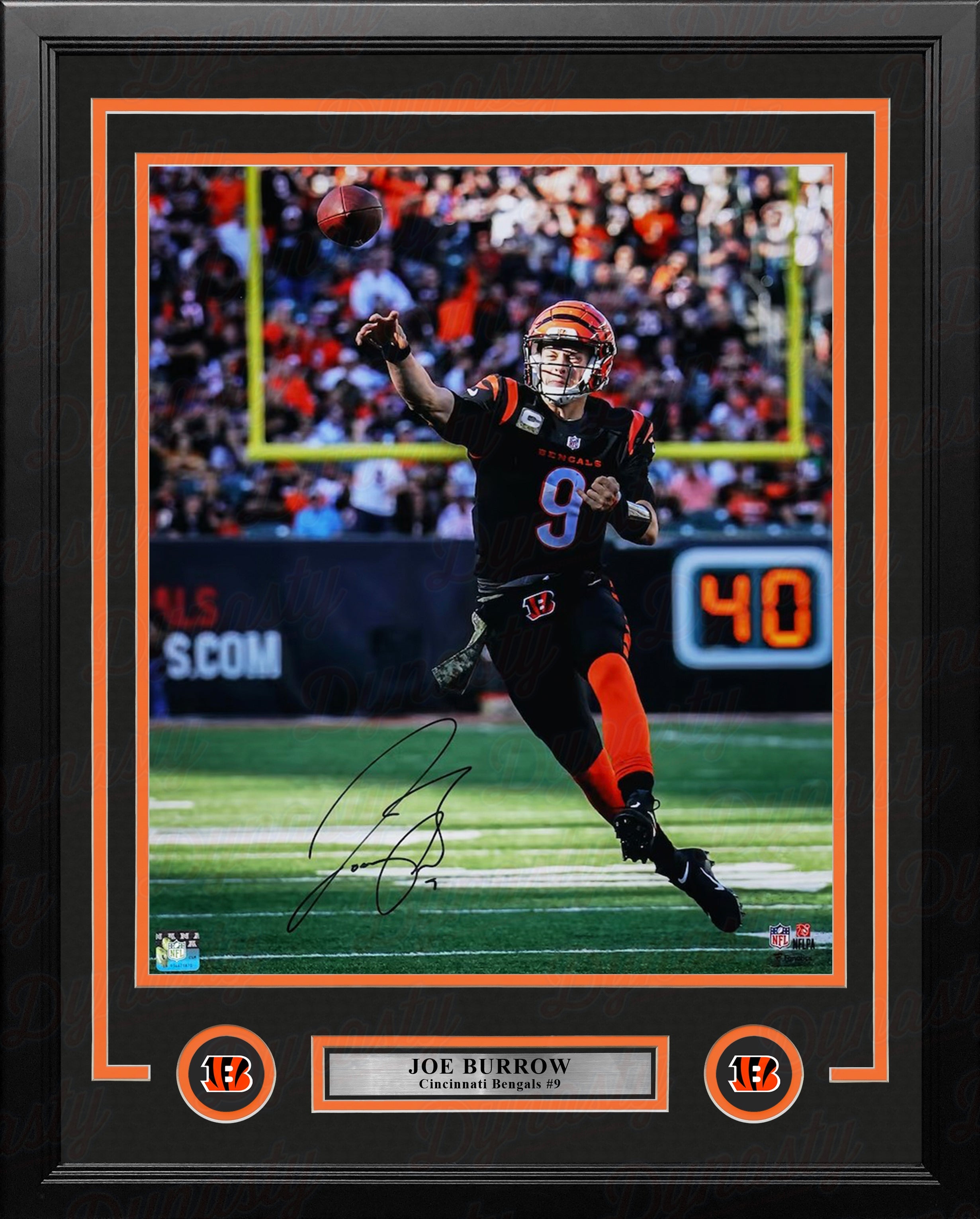 Joe Burrow Throwing Action Cincinnati Bengals Autographed 16" x 20" Framed Football Photo - Sports Collectibles, Sports Memorabilia, Sports Fan Shop, Sports Gifts