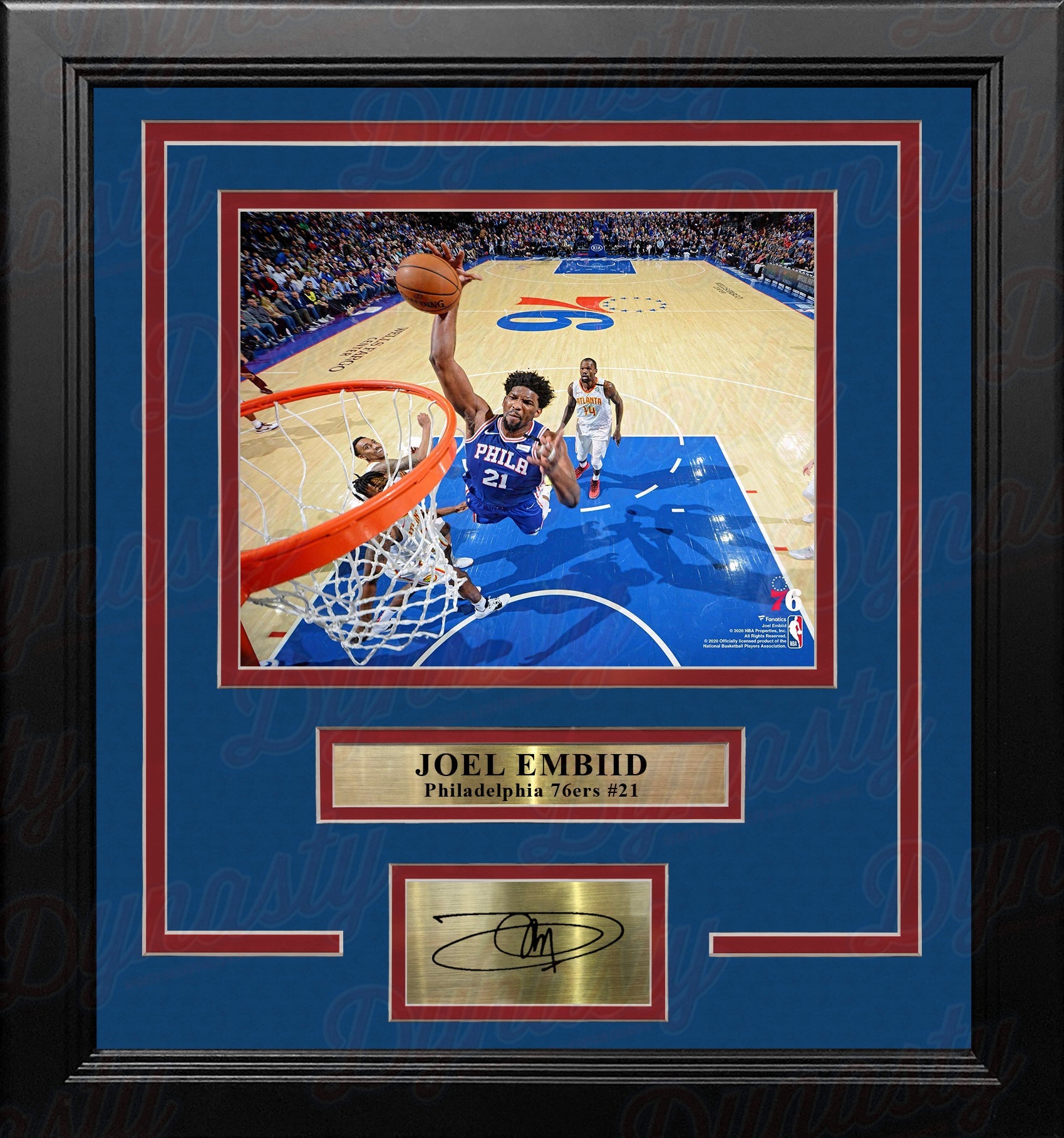 Joel Embiid Rim-Cam Dunk Philadelphia 76ers 8" x 10" Framed Basketball Photo with Engraved Autograph - Sports Collectibles, Sports Memorabilia, Sports Fan Shop, Sports Gifts