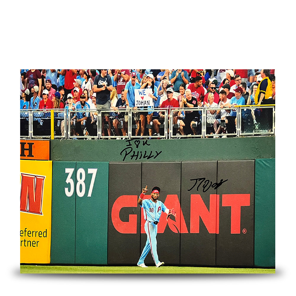 Johan Rojas Philly Love Philadelphia Phillies Autographed 16" x 20" Photo Inscribed I ♥ Philly - Sports Collectibles, Sports Memorabilia, Sports Fan Shop, Sports Gifts