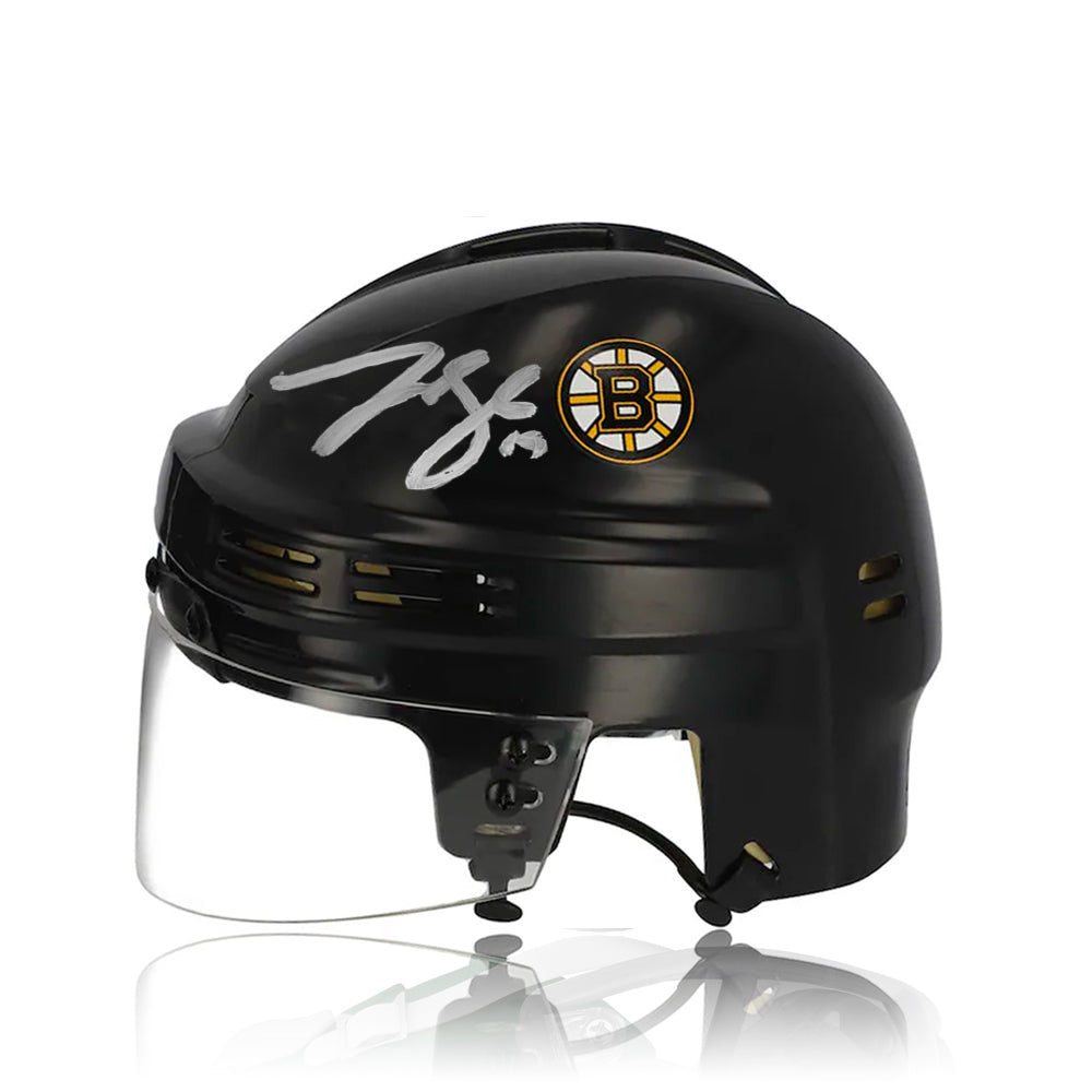 Matthew Poitras & Johnny Beecher Boston Bruins Autographed NHL Hockey Bauer Black Mini-Helmet - Sports Collectibles, Sports Memorabilia, Sports Fan Shop, Sports Gifts