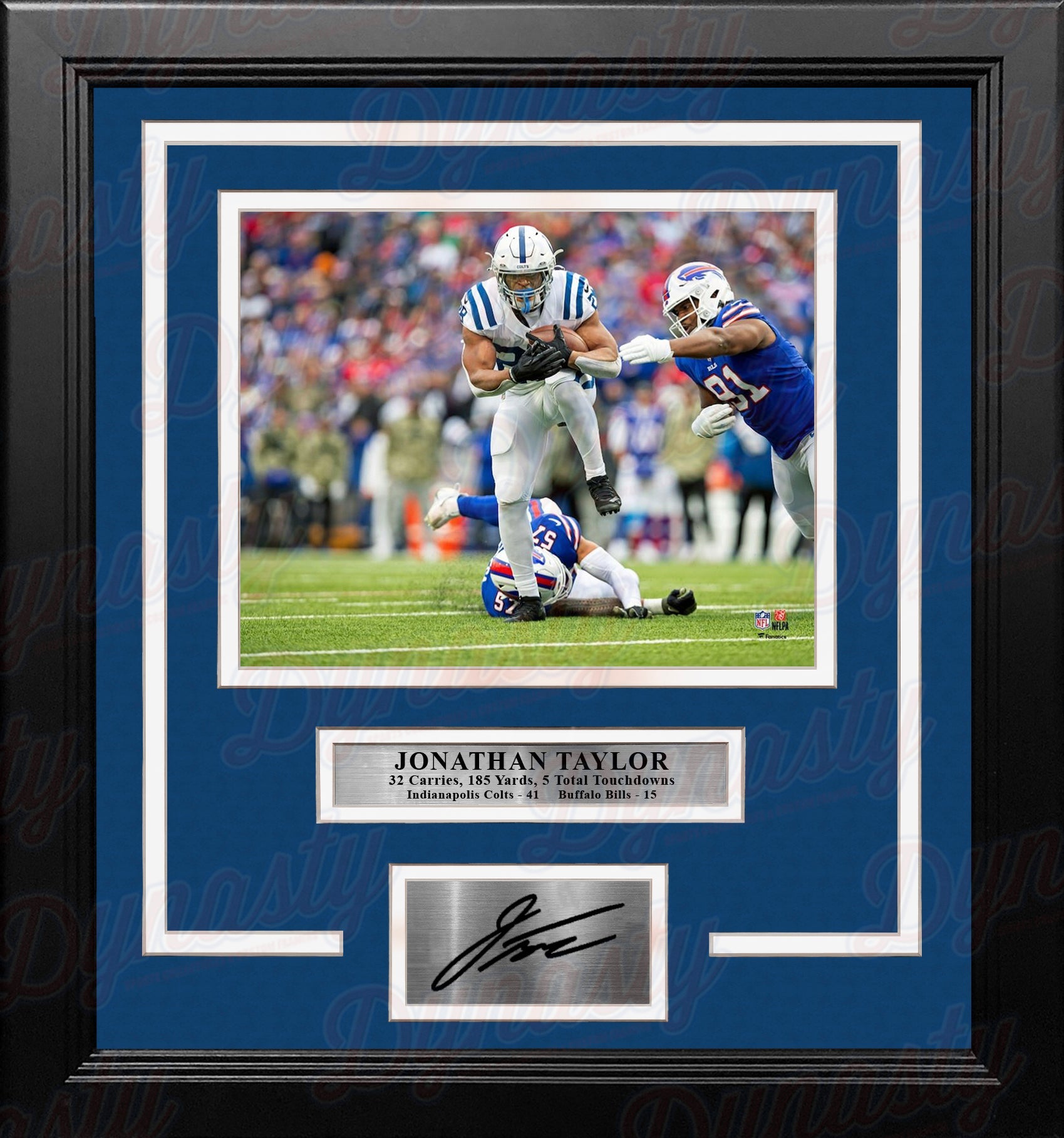 Jonathan Taylor 5 Touchdown Game Indianapolis Colts 8" x 10" Framed Football Photo with Engraved Autograph - Sports Collectibles, Sports Memorabilia, Sports Fan Shop, Sports Gifts