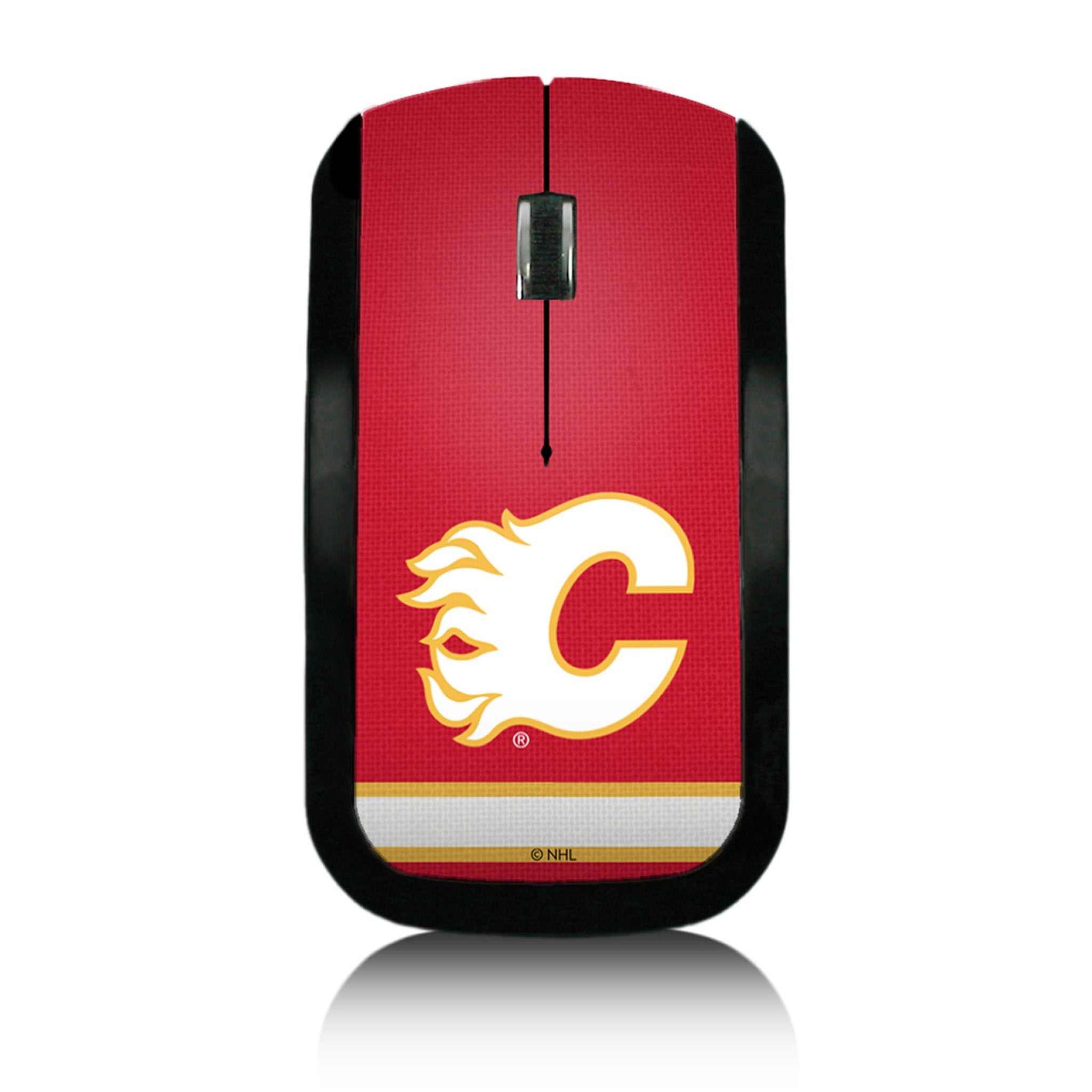 Calgary Flames Stripe Wireless Mouse - Sports Gifts, Sports Memorabilia, Sports Collectibles, Fan Shop
