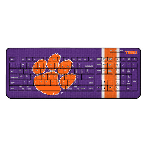 Clemson University Tigers Stripe Wireless USB Keyboard - Sports Gifts, Sports Memorabilia, Sports Collectibles, Fan Shop