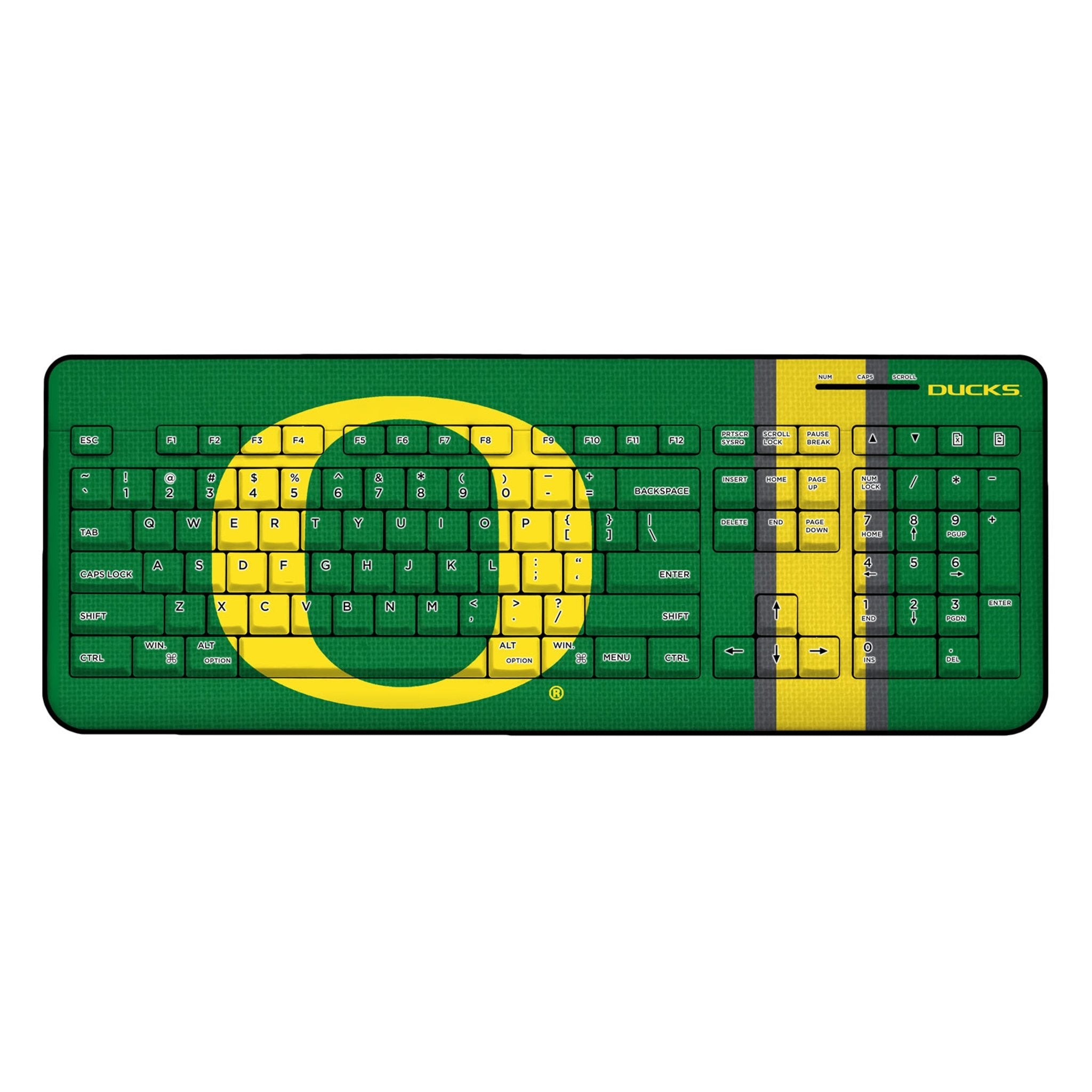 University of Oregon Ducks Stripe Wireless USB Keyboard - Sports Gifts, Sports Memorabilia, Sports Collectibles, Fan Shop