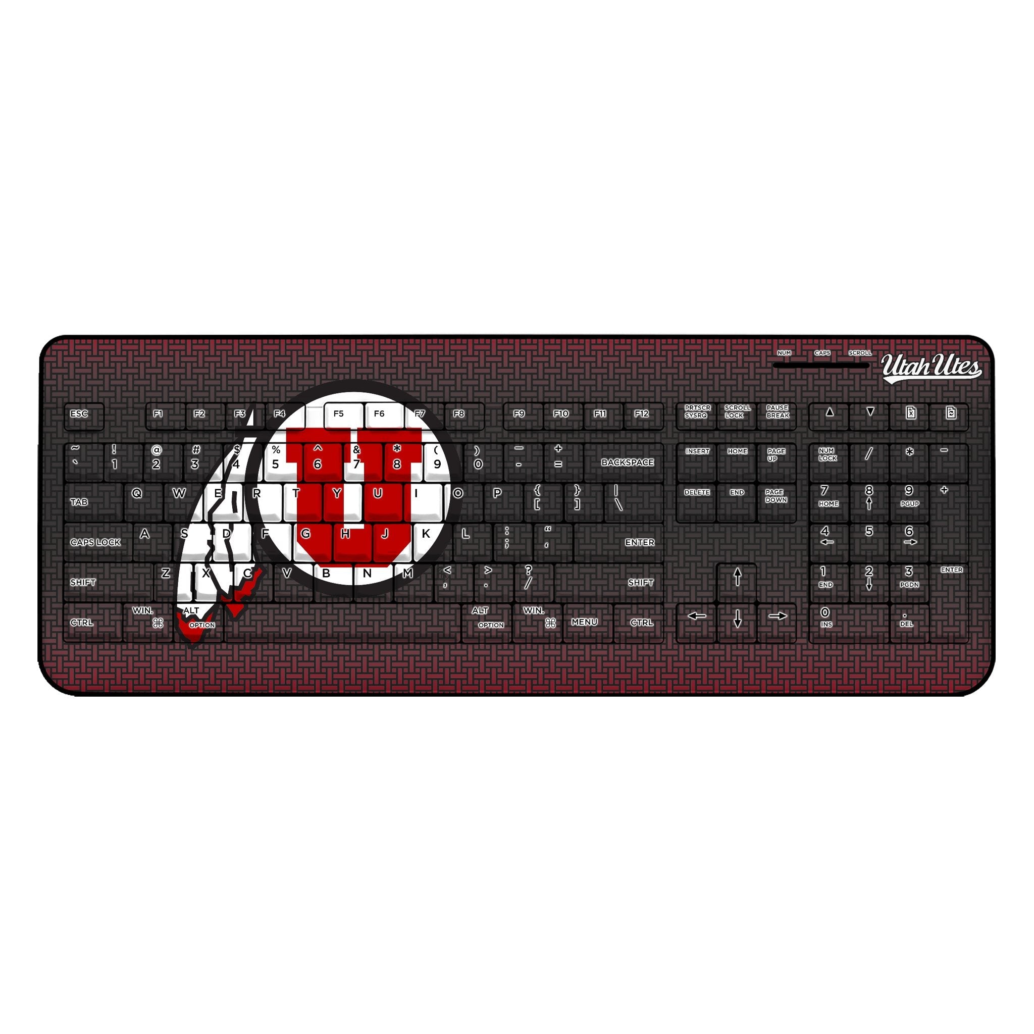 University of Utah Utes Linen Wireless USB Keyboard - Sports Gifts, Sports Memorabilia, Sports Collectibles, Fan Shop